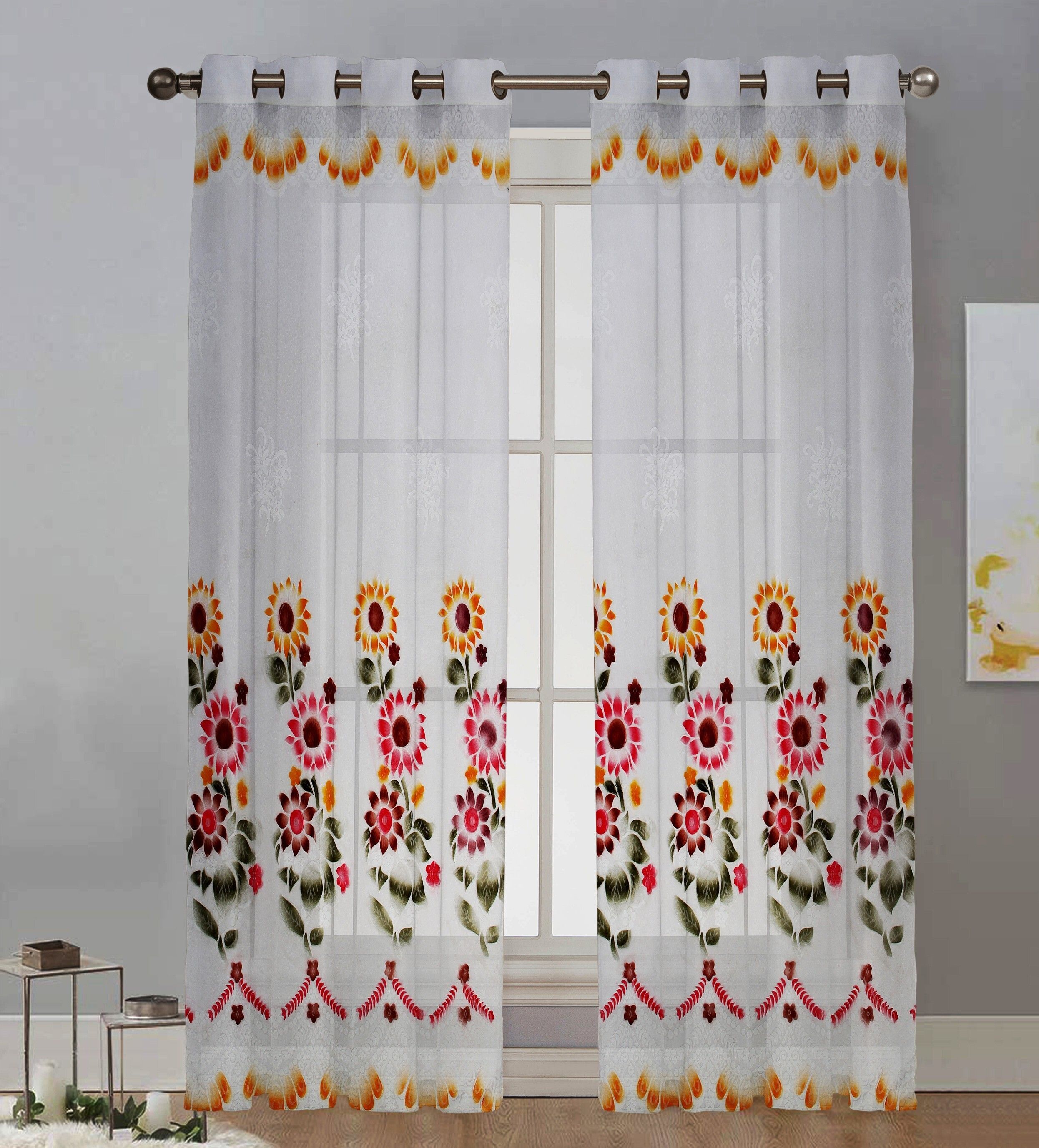 275 cm (9 ft) Long Door Polyester Transparent Curtain Single Curtain-image-34