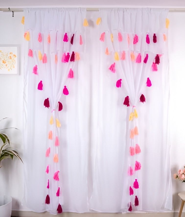 213 cm (7 ft) Window Polyester Transparent Curtain (Pack Of 2)-image-48