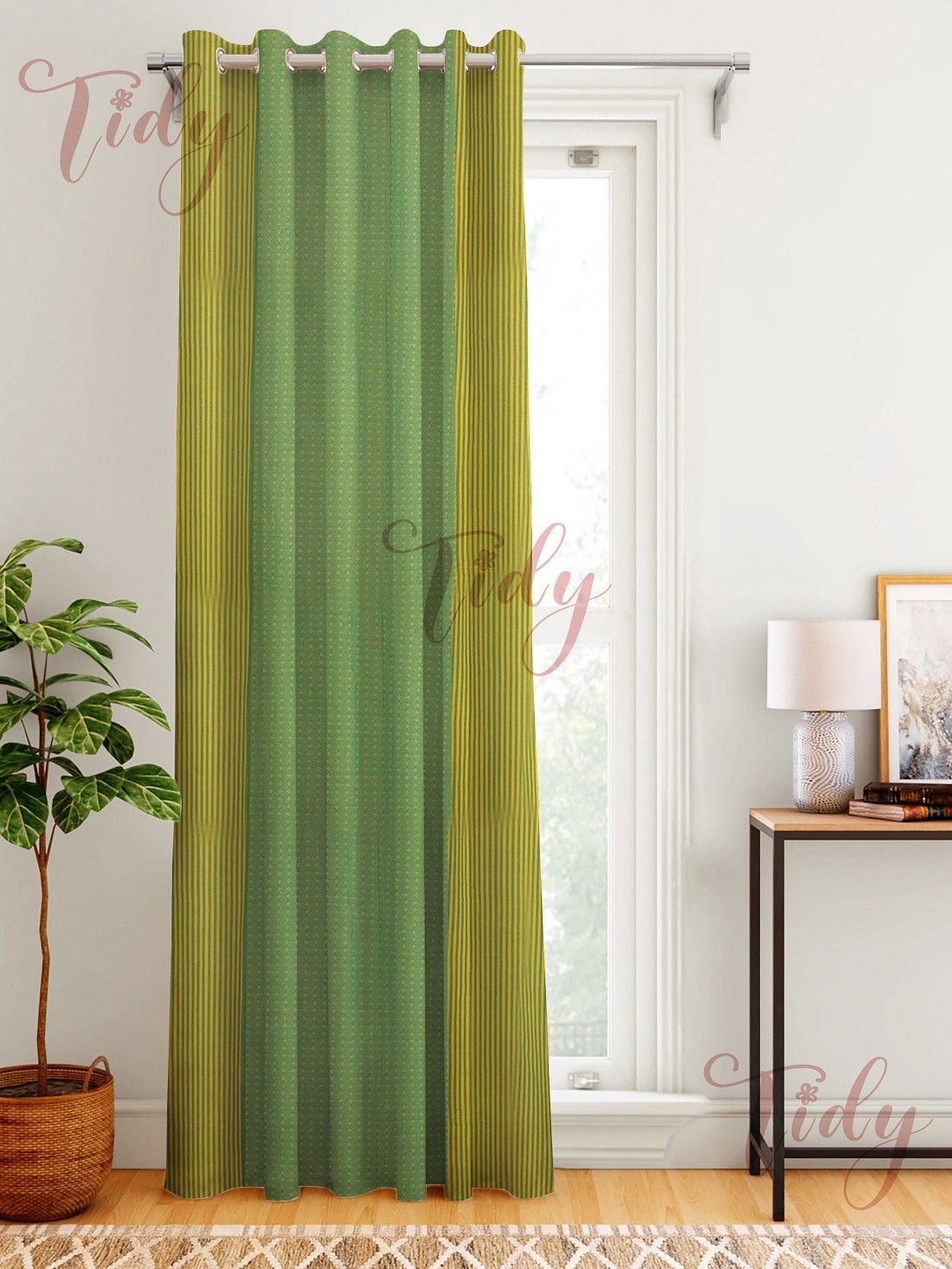 tidy 210 cm (7 ft) Door Cotton Room Darkening Curtain Single Curtain-picture-11