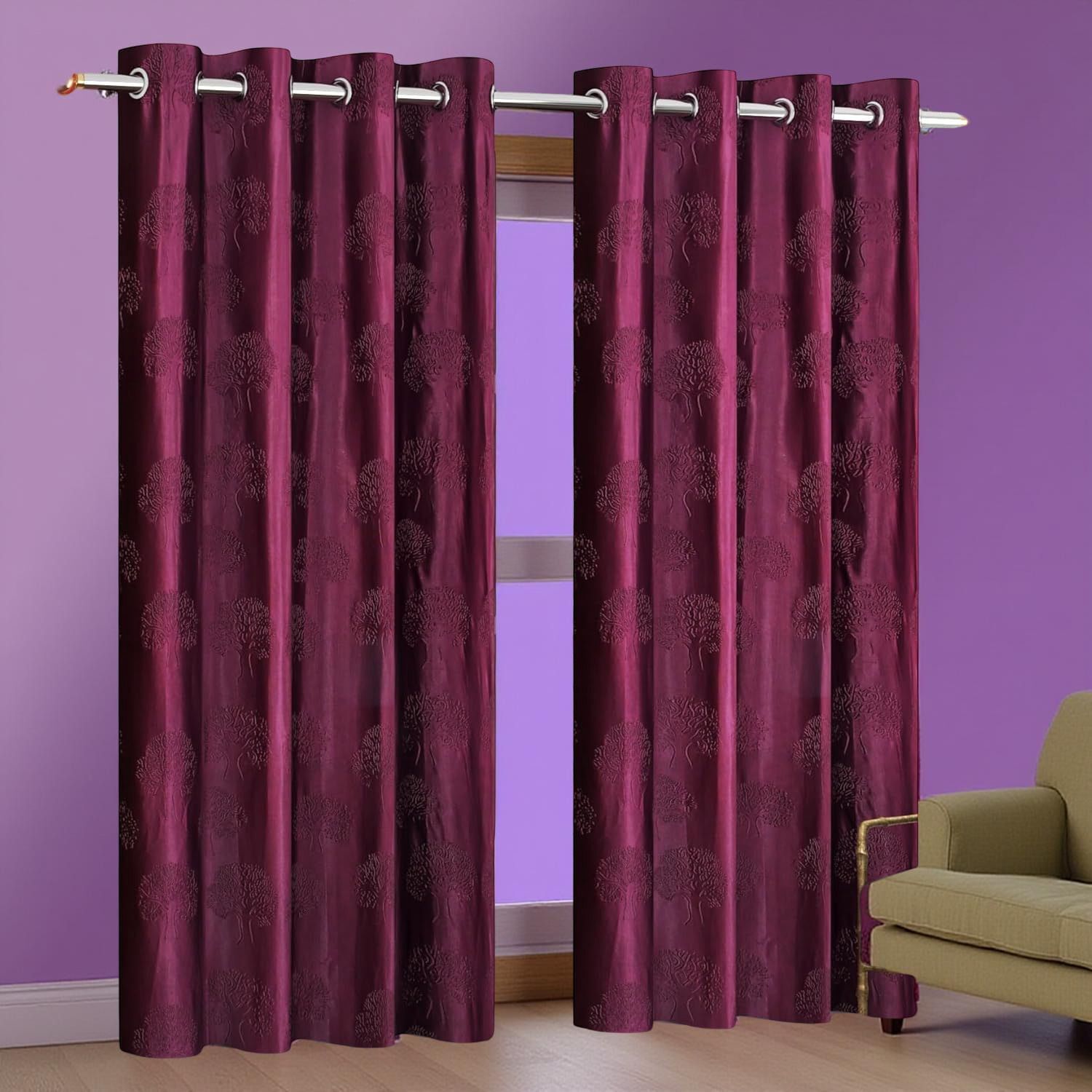 flipkart smartbuy 152 cm (5 ft) Window Polyester Room Darkening Curtain (Pack Of 2)-picture-36