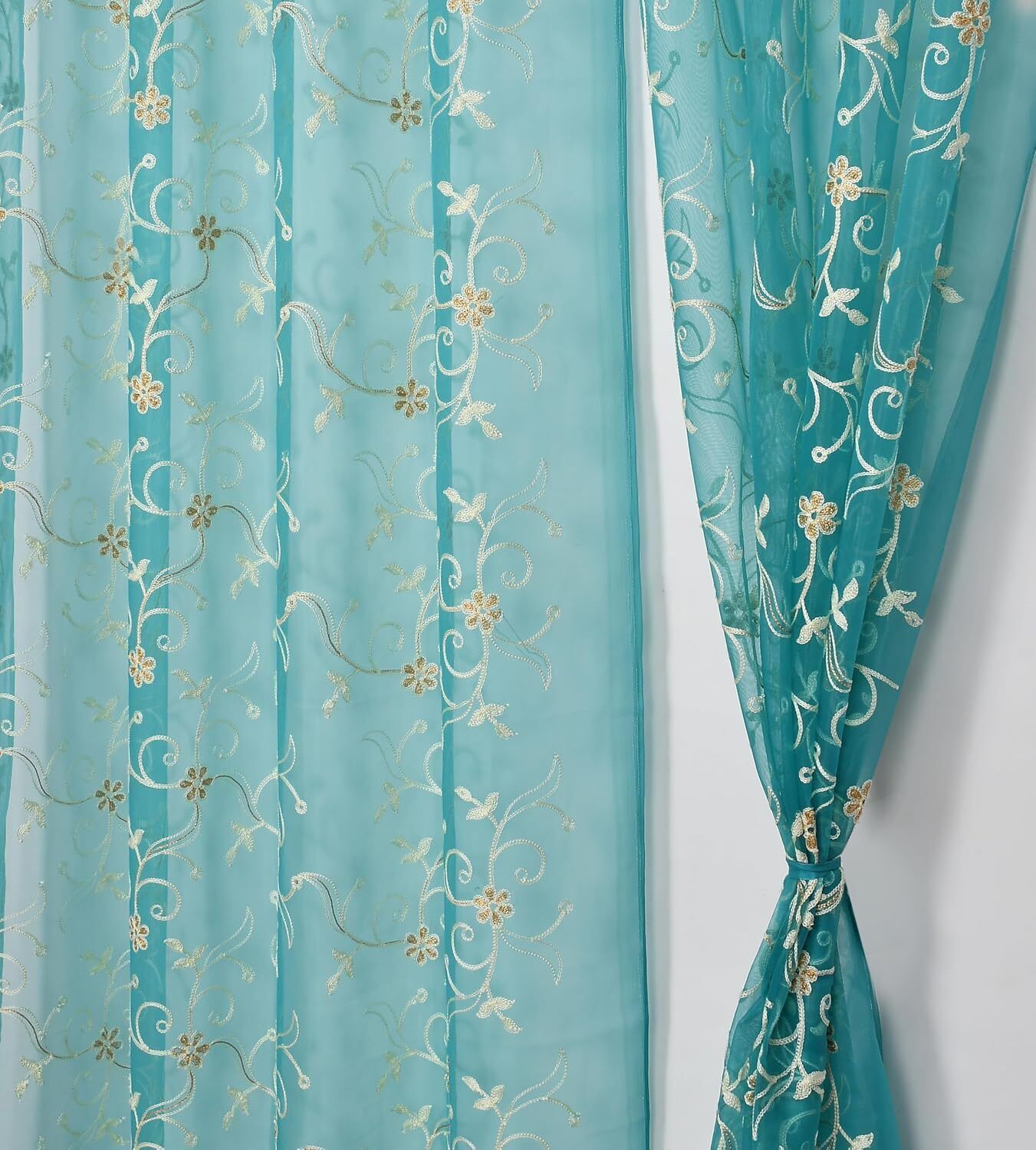 213 cm (7 ft) Window Tissue Transparent Curtain (Pack Of 2)-image-4