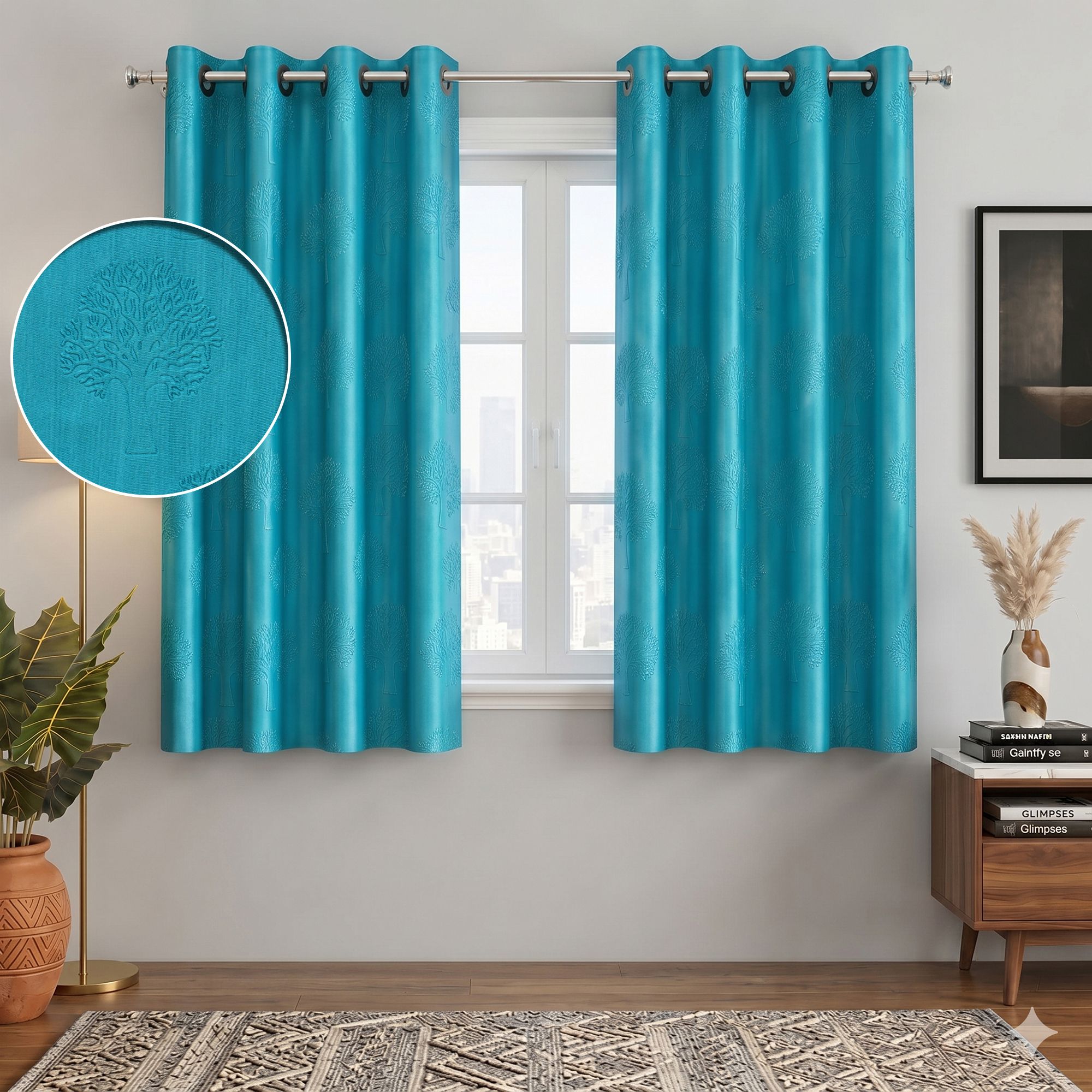 story@home 152 cm (5 ft) Window Polyester Semi Transparent Curtain (Pack Of 2)-picture-18