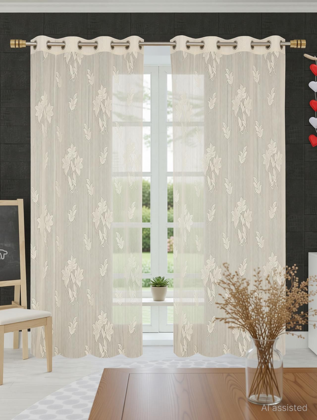 152 cm (5 ft) Window Net Semi Transparent Curtain (Pack Of 2)-image-31