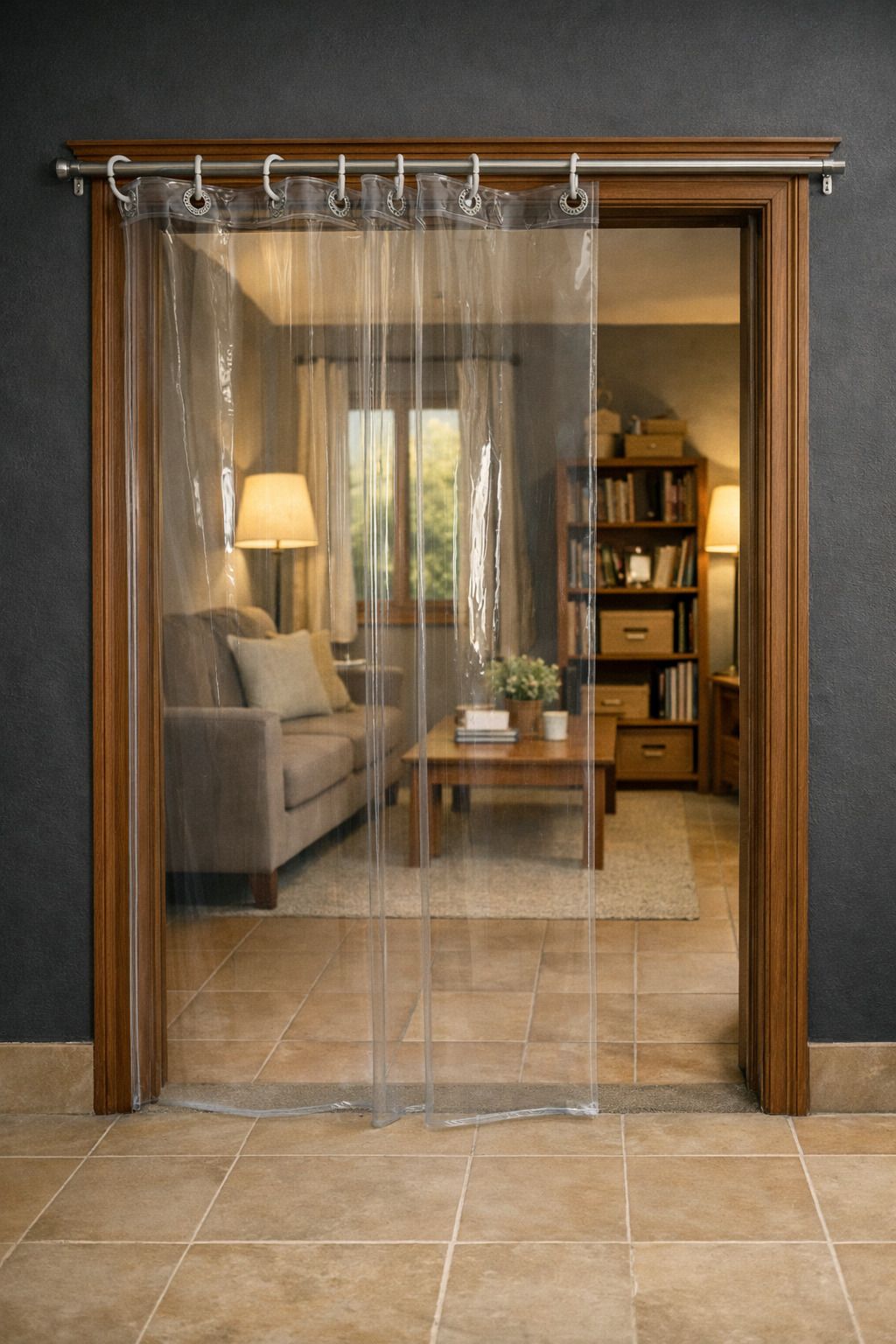 zyraan decor 254 cm (8 ft) Door PVC Transparent Curtain Single Curtain-picture-3