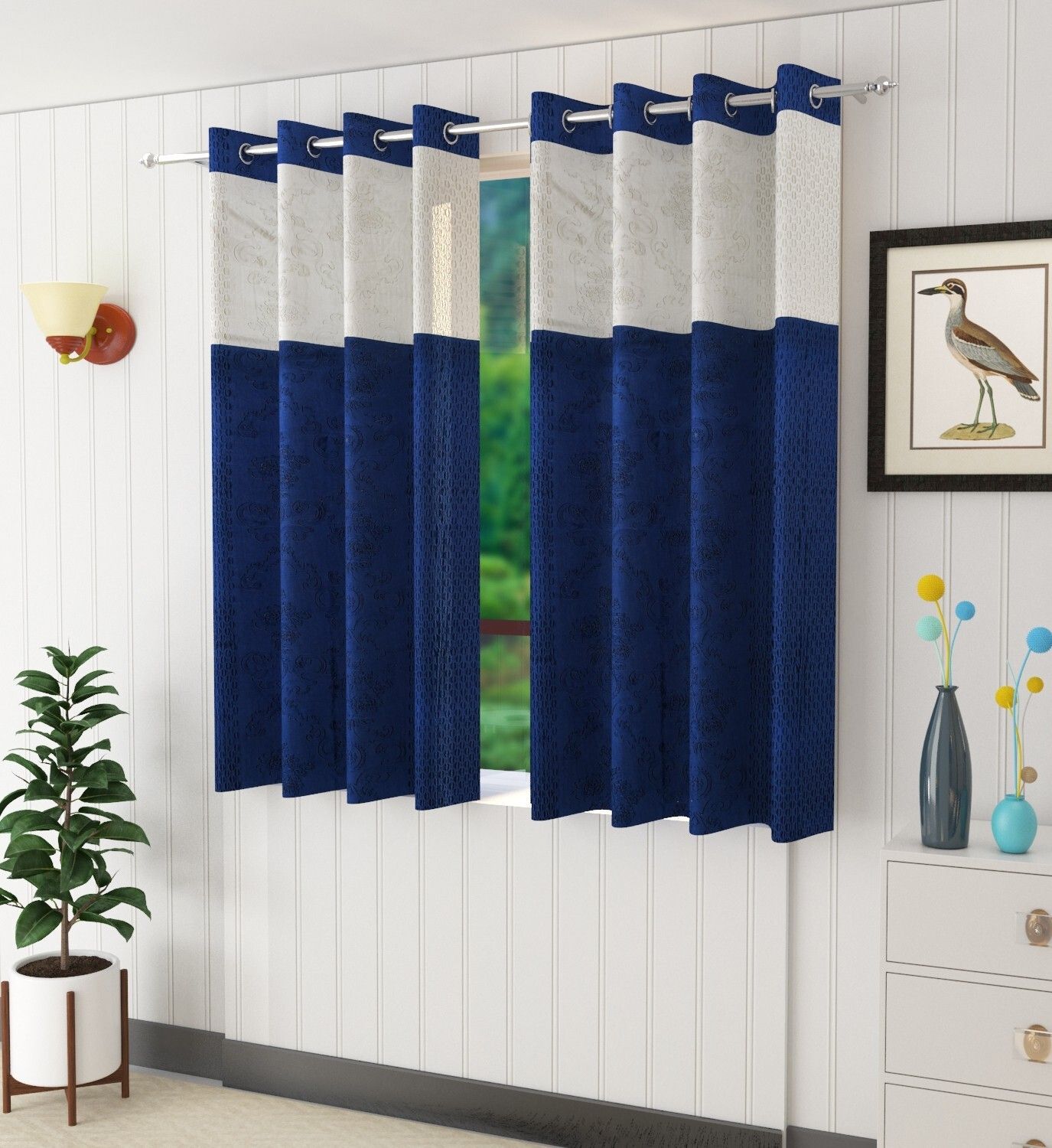 152 cm (5 ft) Polyester Semi Transparent Window Curtain (Pack Of 2)-image-49