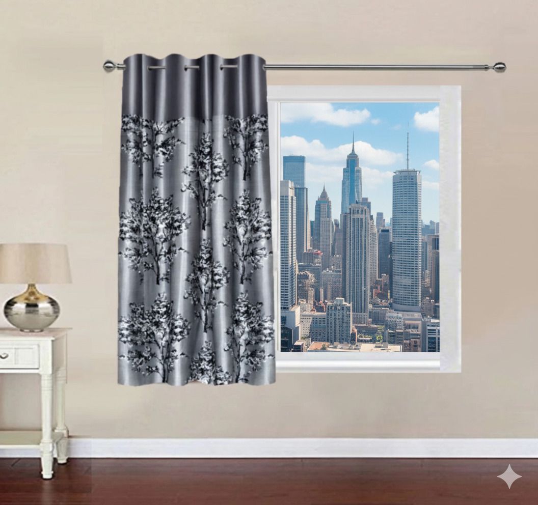 152 cm (5 ft) Window Polyester Semi Transparent Curtain Single Curtain-image-27