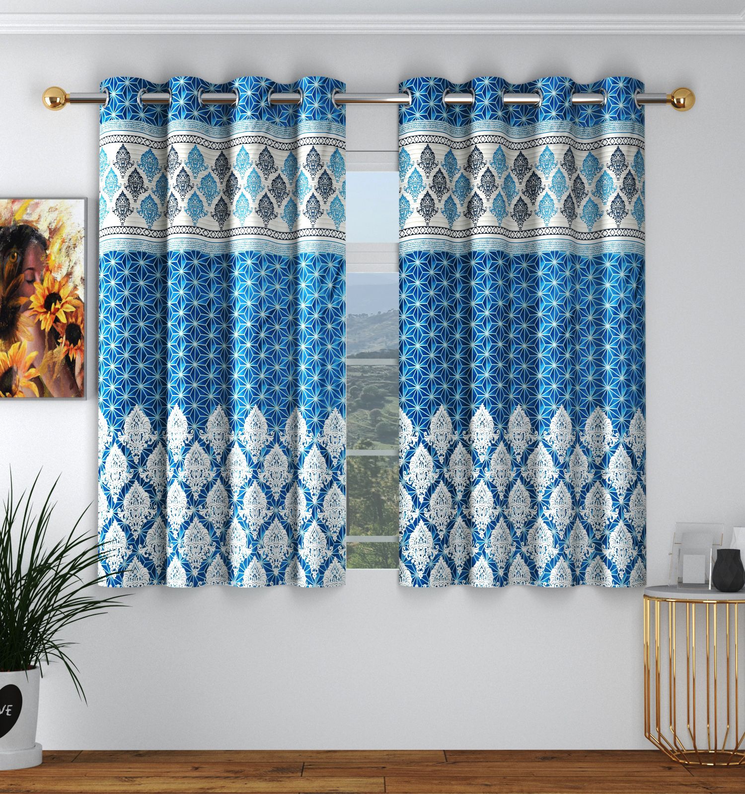 153 cm (5 ft) Polyester Semi Transparent Window Curtain (Pack Of 2)-image-3