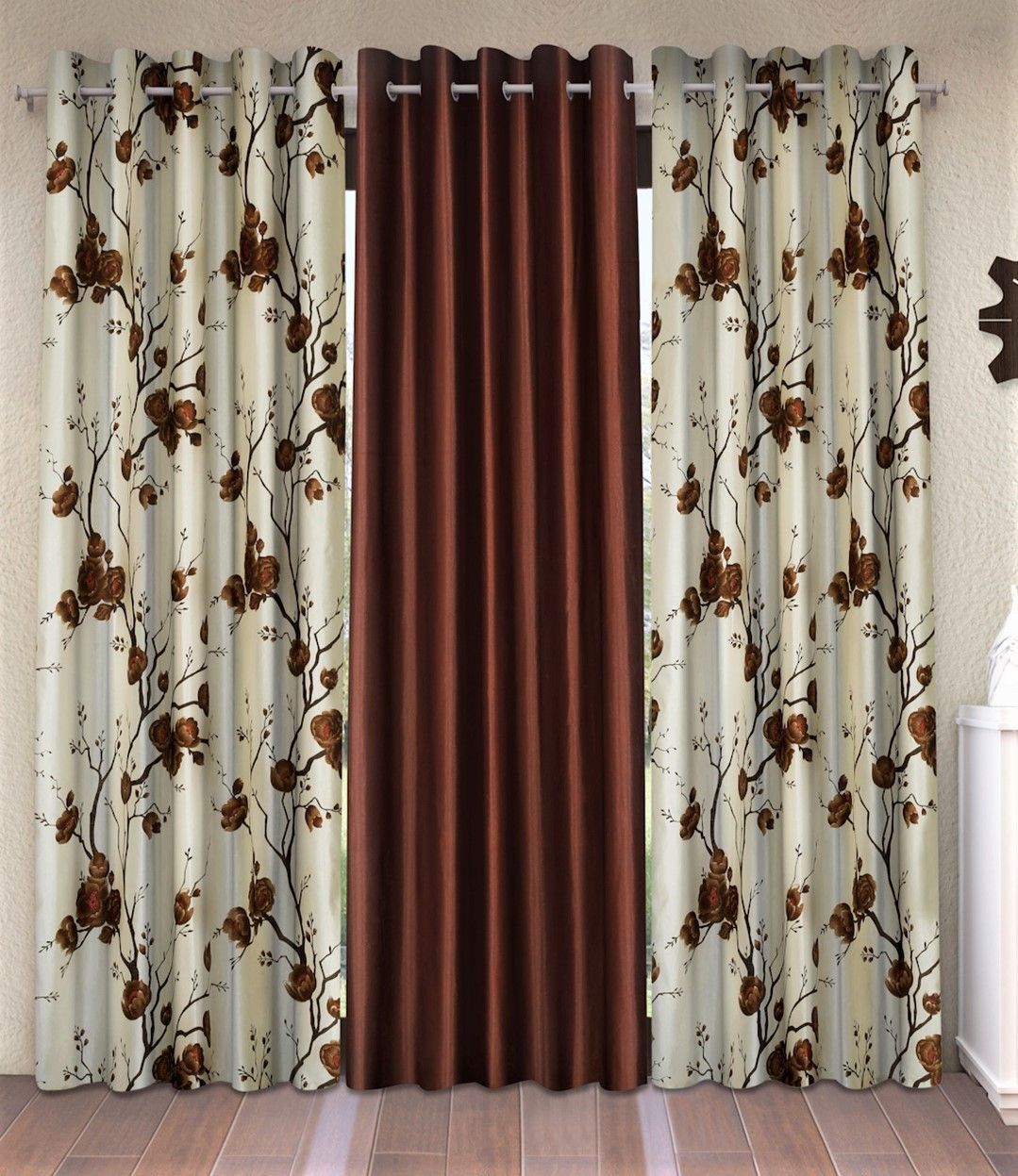 fashion string 274 cm (9 ft) Polyester Semi Transparent Long Door Curtain (Pack Of 3)-picture-16