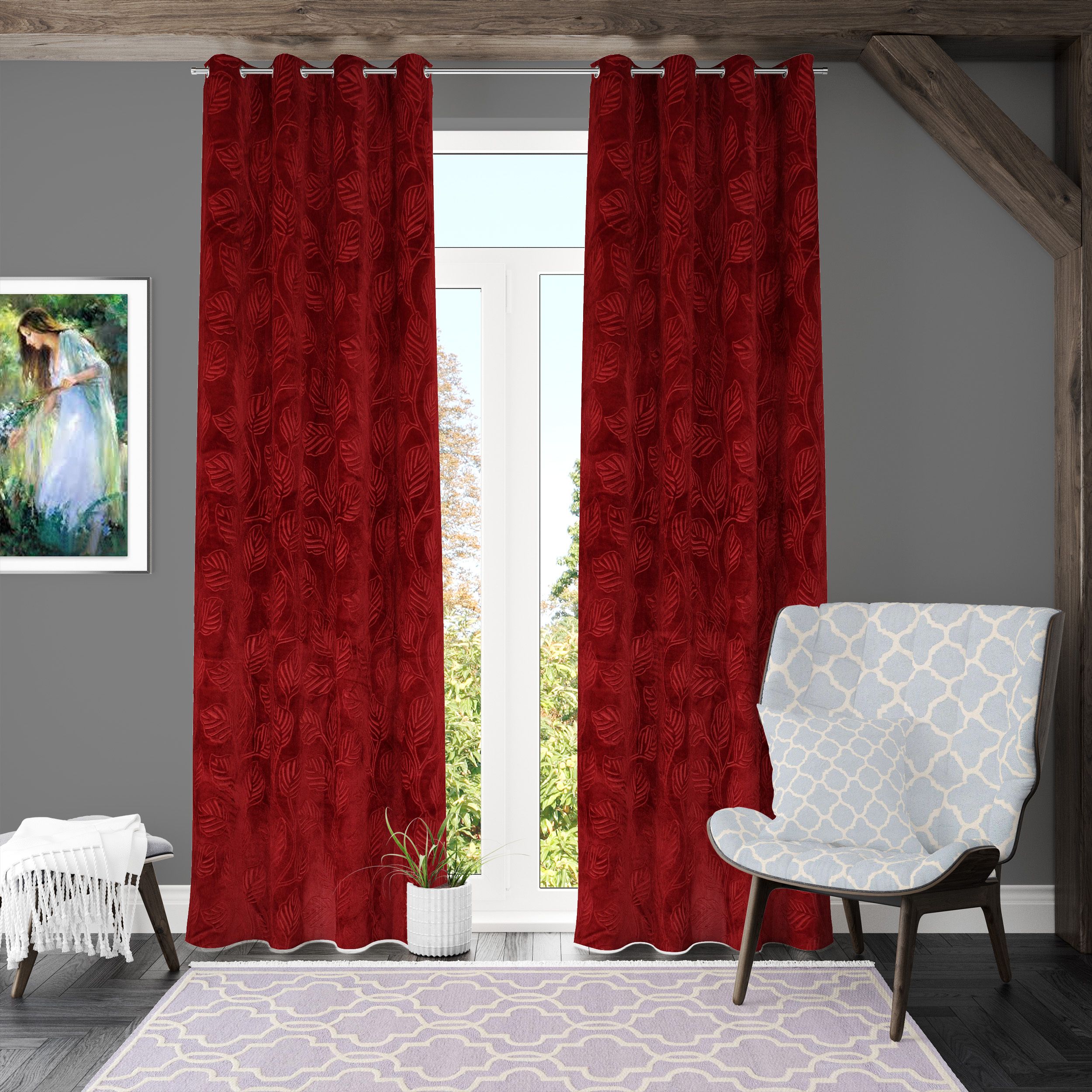 274 cm (9 ft) Long Door Polyester Room Darkening Curtain (Pack Of 2)-image-30