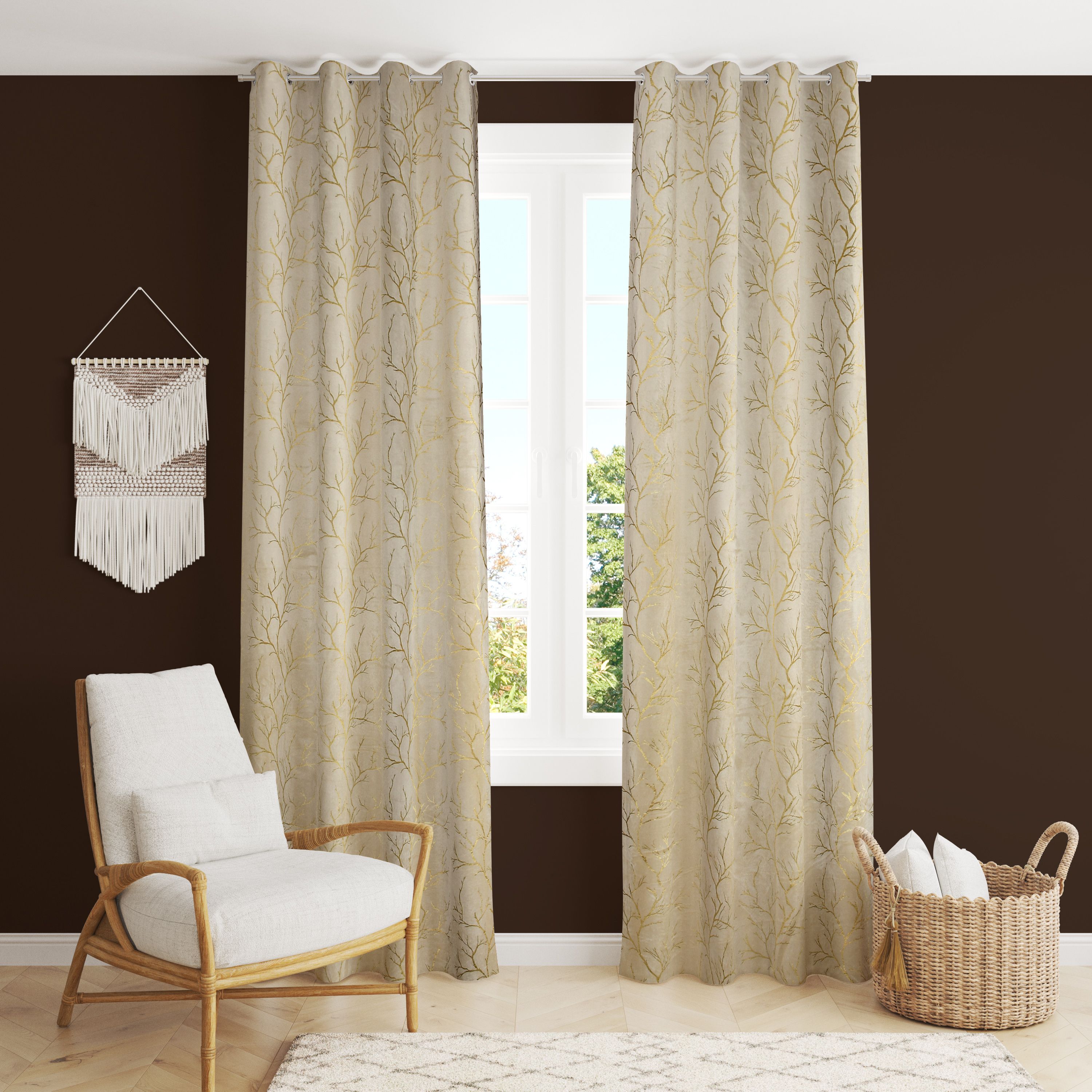 214 cm (7 ft) Door Velvet Room Darkening Curtain (Pack Of 2)-image-9