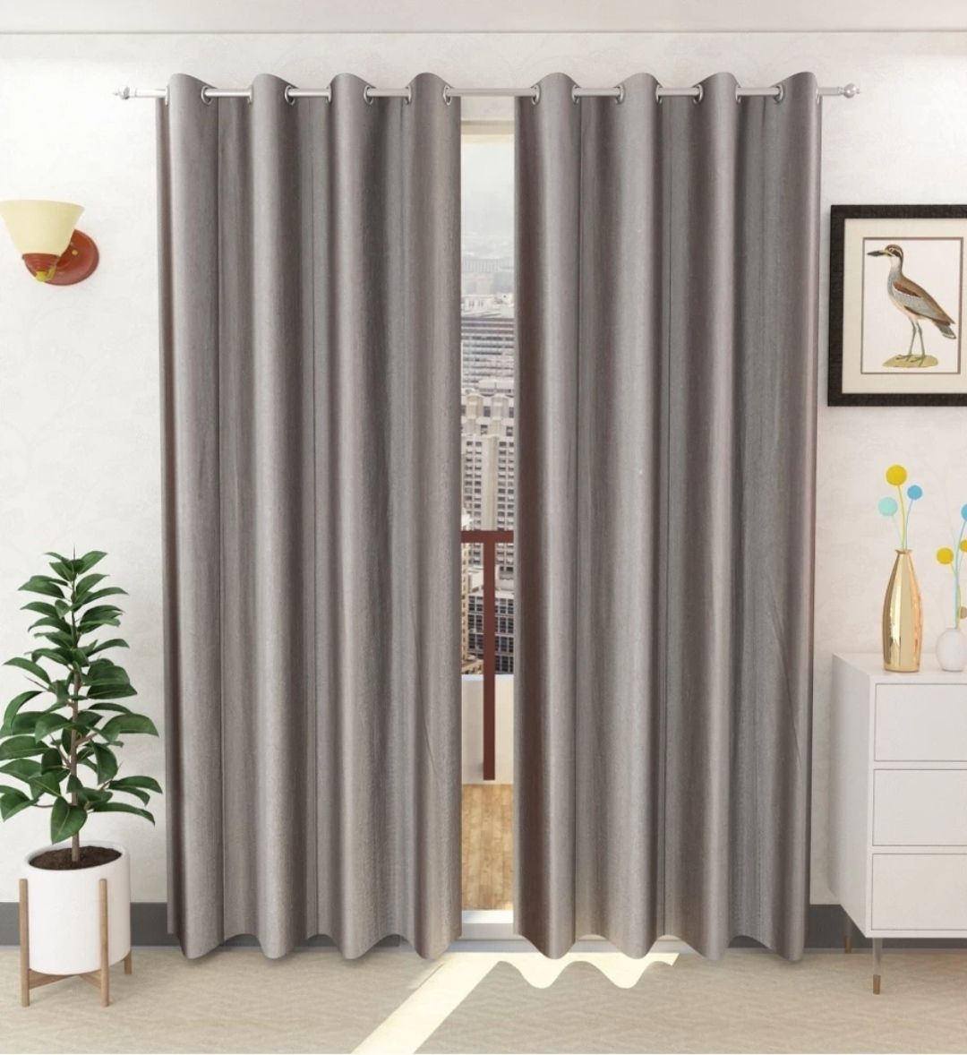 152.4 cm (5 ft) Window Polyester Semi Transparent Curtain (Pack Of 2)-image-32