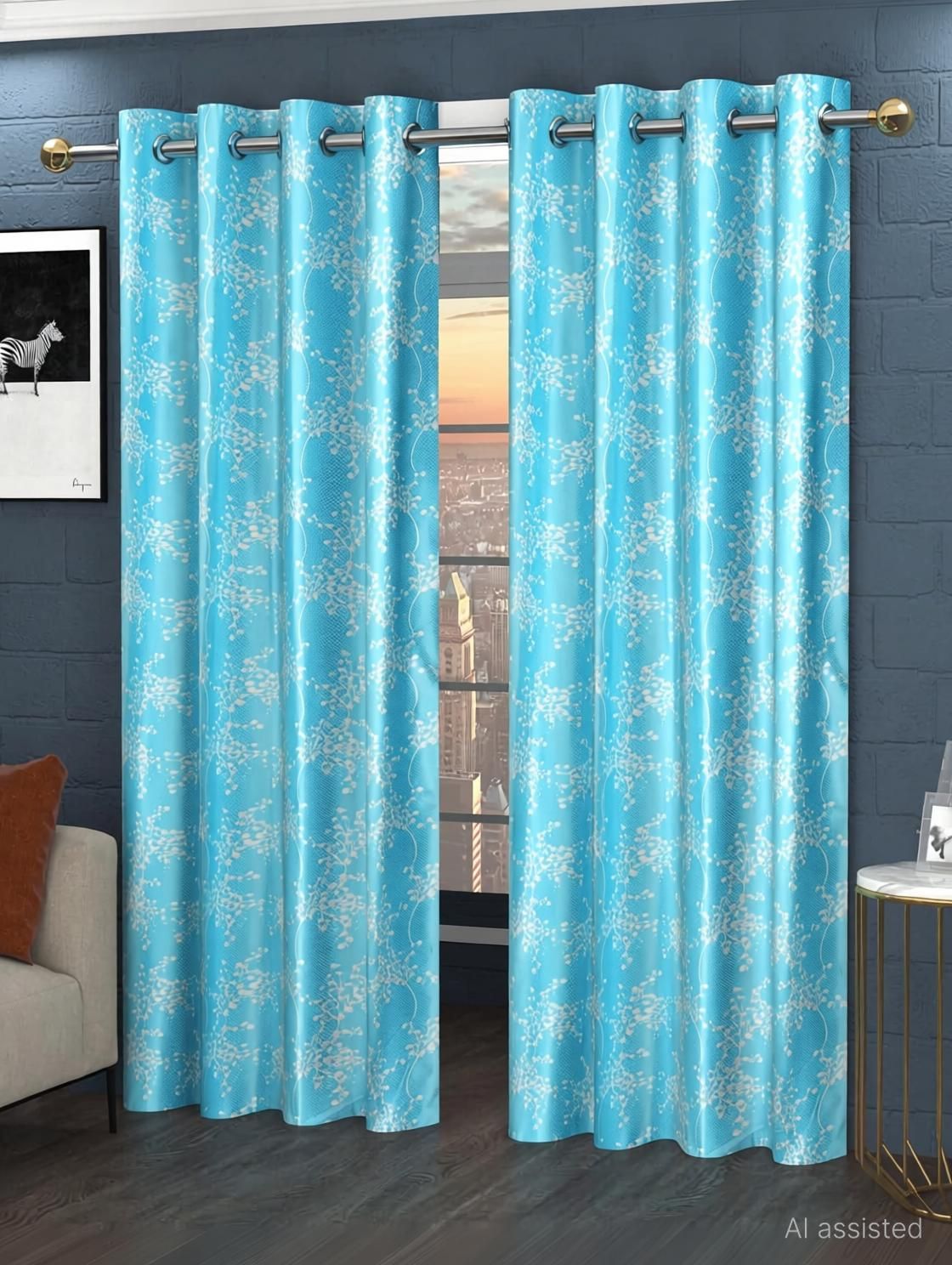 274 cm (9 ft) Long Door Polyester Semi Transparent Curtain (Pack Of 2)-image-48