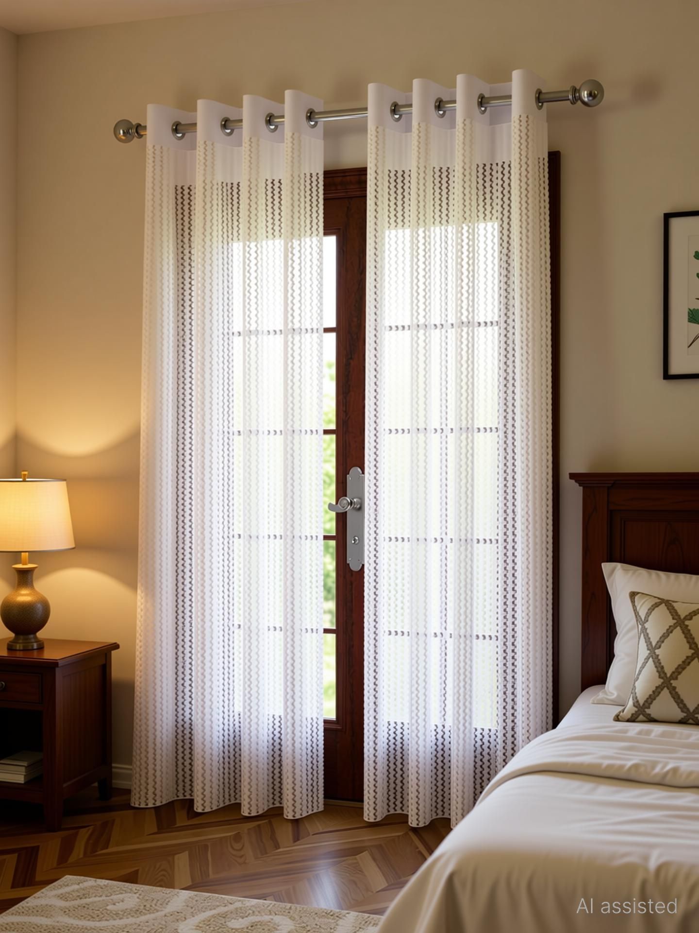 274 cm (9 ft) Long Door Polyester Transparent Curtain (Pack Of 2)-image-29