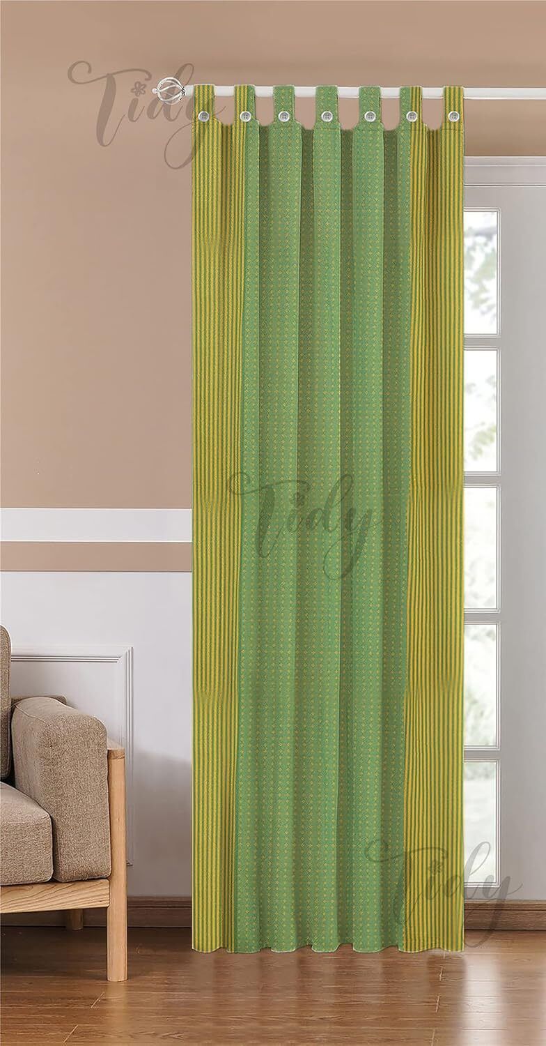 213.36 cm (7 ft) Door Cotton Room Darkening Curtain Single Curtain-image-5