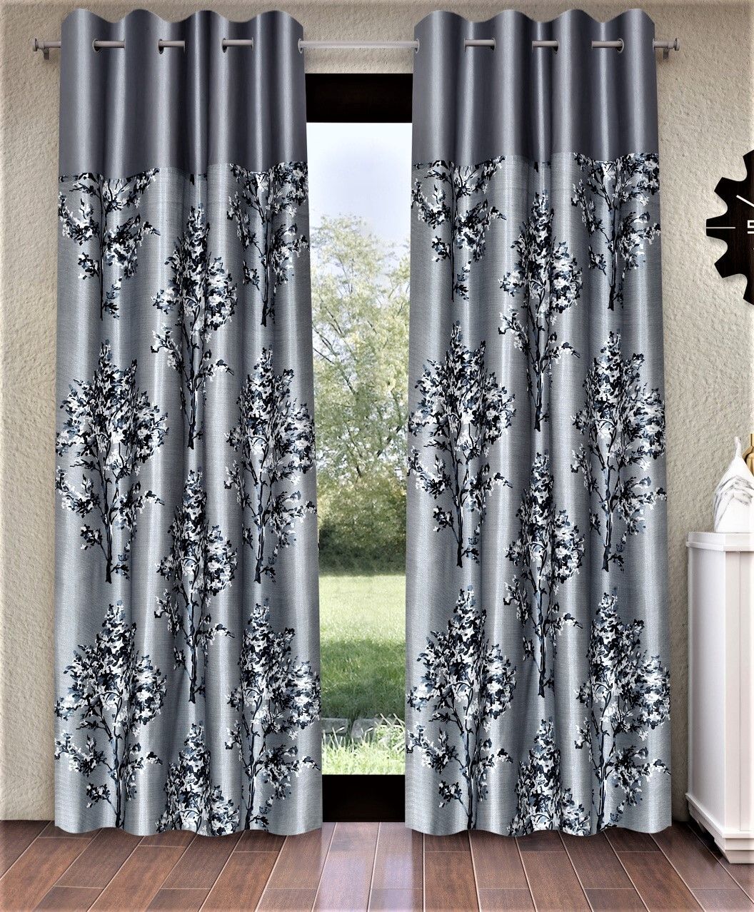 213 cm (7 ft) Polyester Semi Transparent Door Curtain (Pack Of 2)