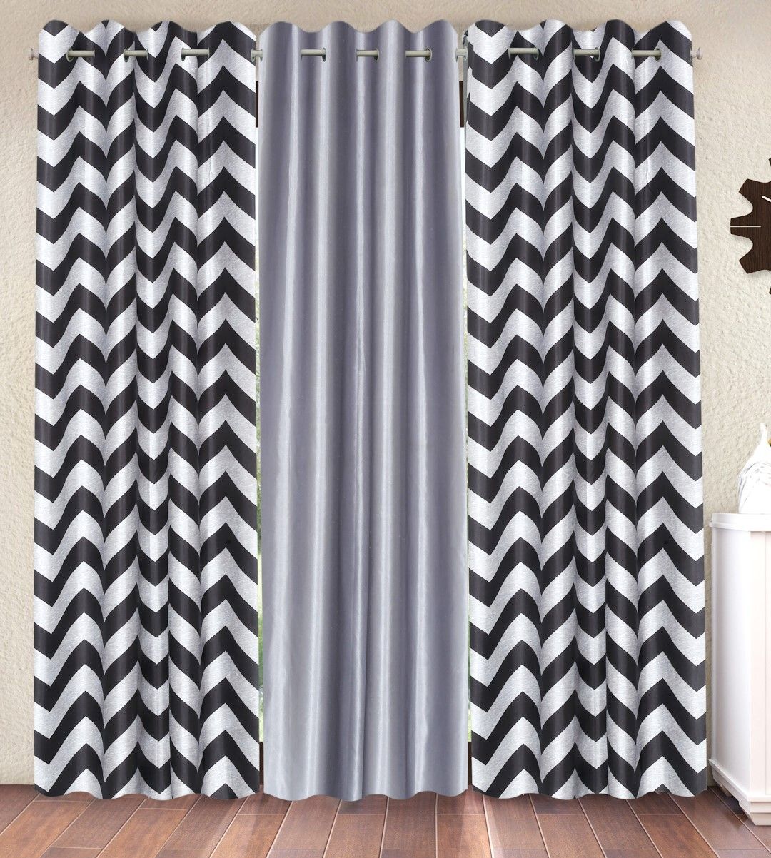 153 cm (5 ft) Window Polyester Semi Transparent Curtain (Pack Of 3)-image-15