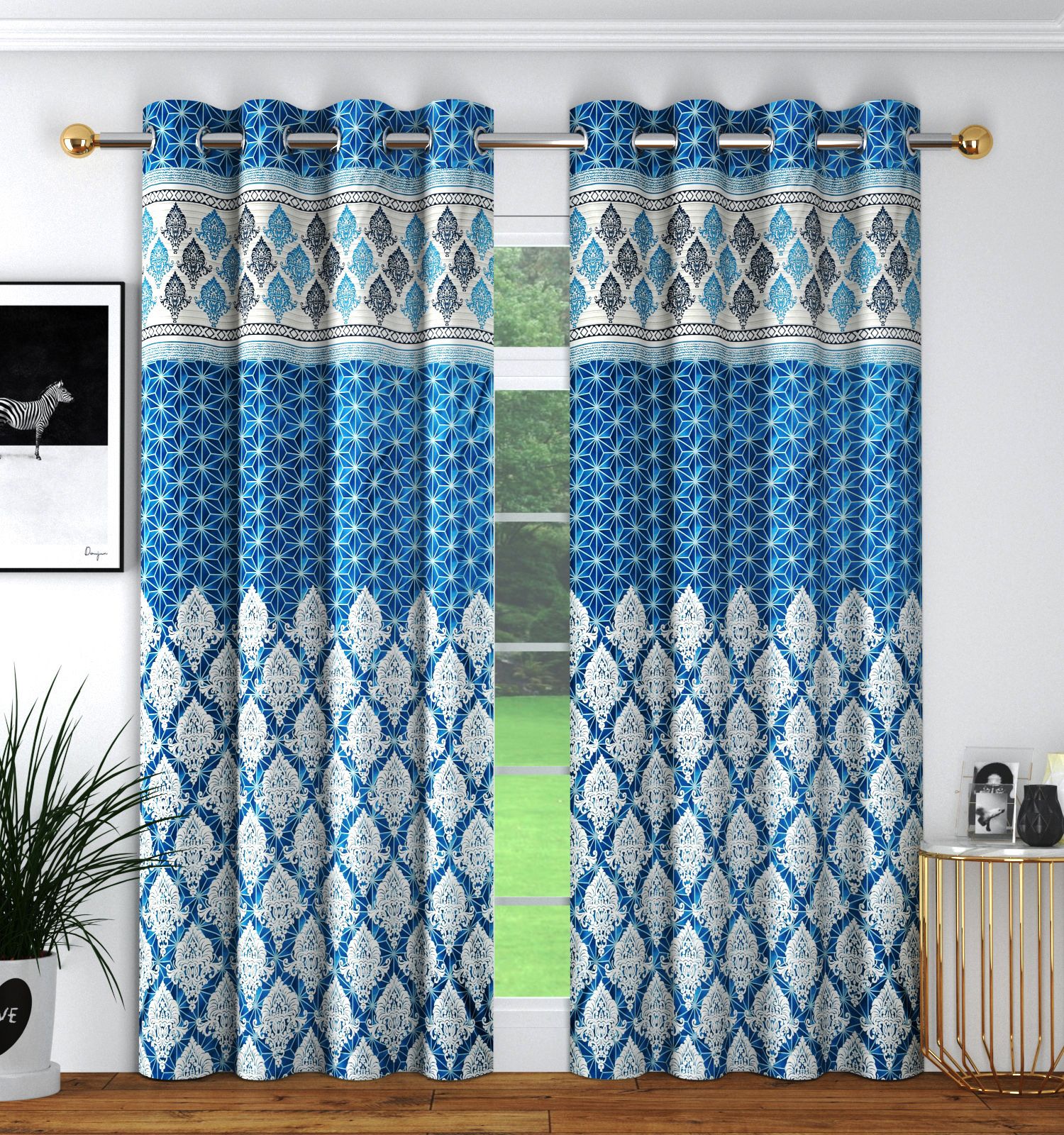 panipat textile hub 274 cm (9 ft) Long Door Polyester Room Darkening Curtain (Pack Of 2)-picture-20