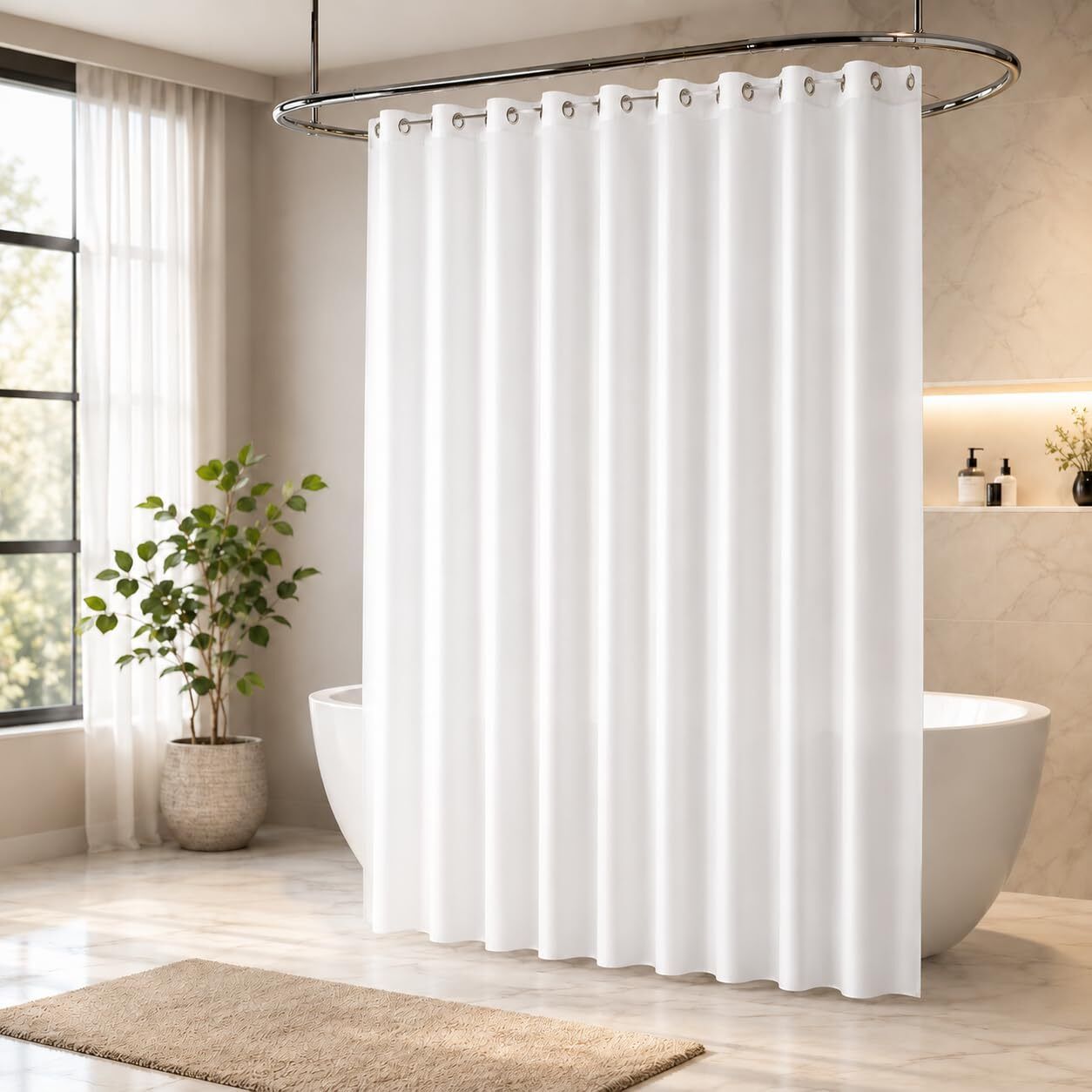 weava home 183 cm (6 ft) Shower PEVA Transparent Curtain Single Curtain-picture-33
