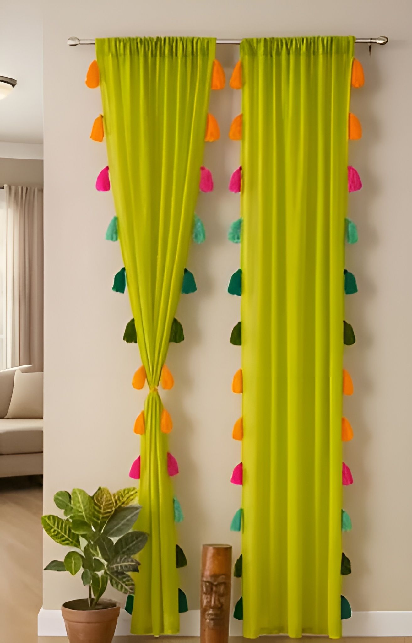 nysarg 213 cm (7 ft) Window Polyester Transparent Curtain (Pack Of 2)-picture-46