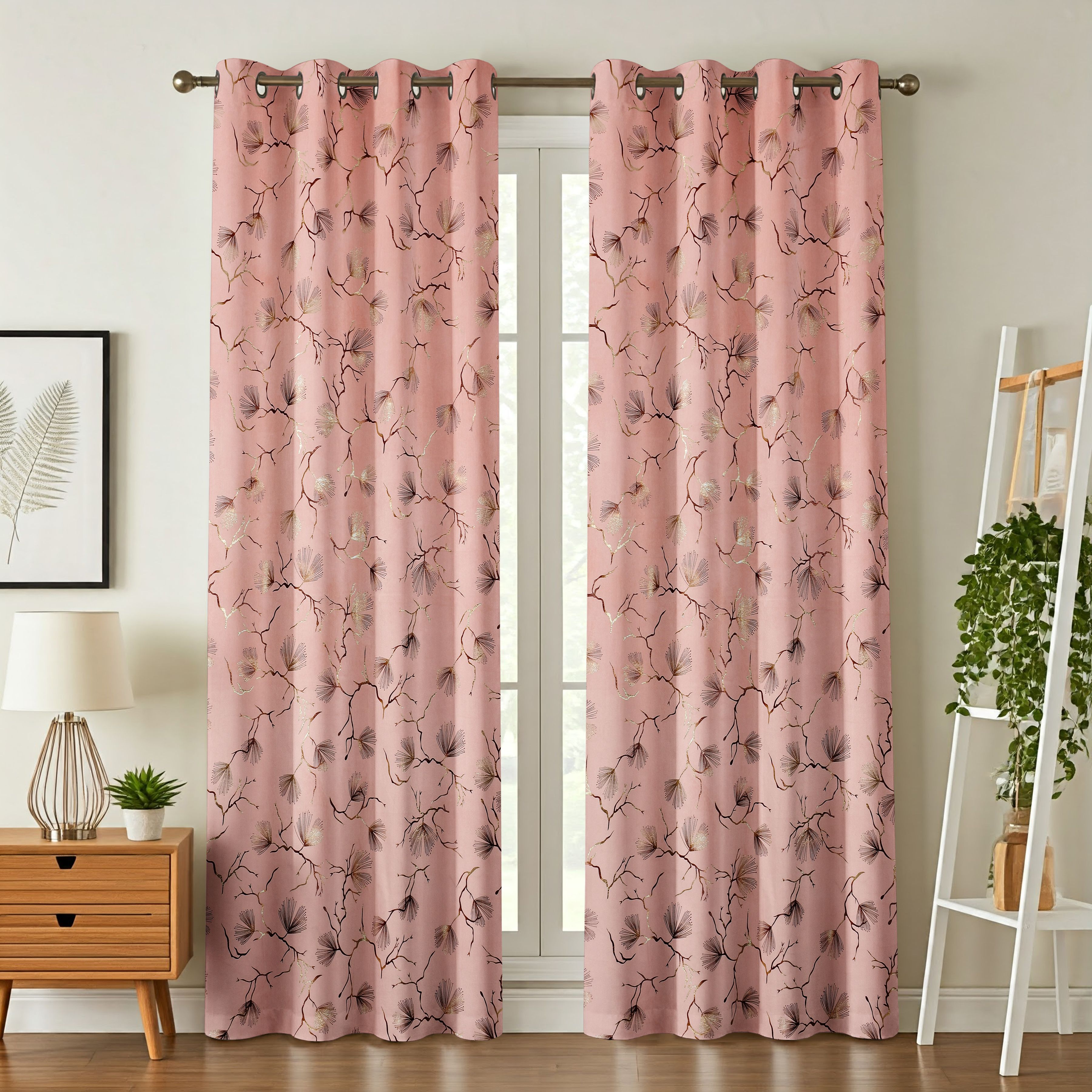153 cm (5 ft) Window Velvet Room Darkening Curtain (Pack Of 2)-image-47