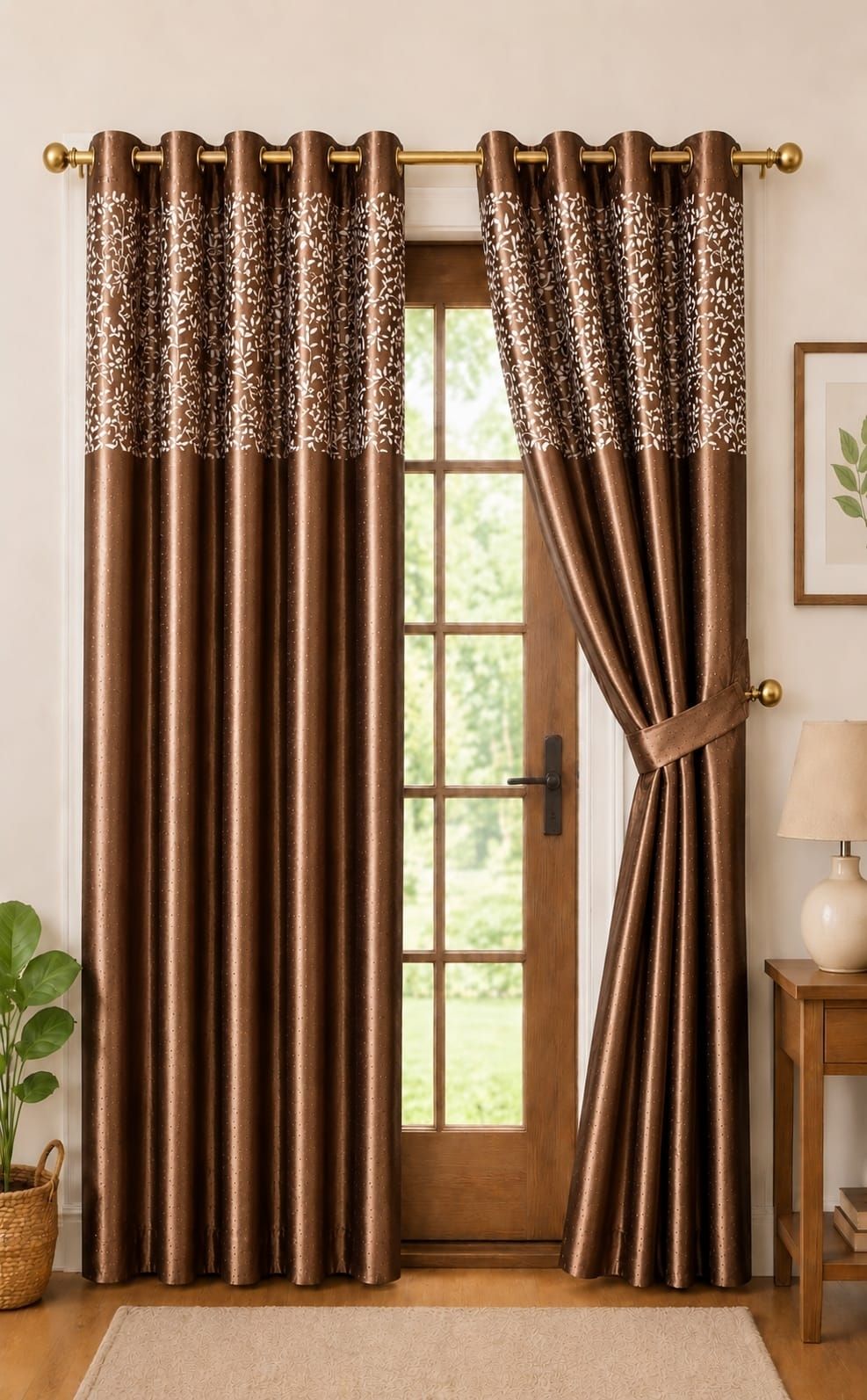 214 cm (7 ft) Long Door Polyester, Silk Blackout Curtain (Pack Of 2)-image-46