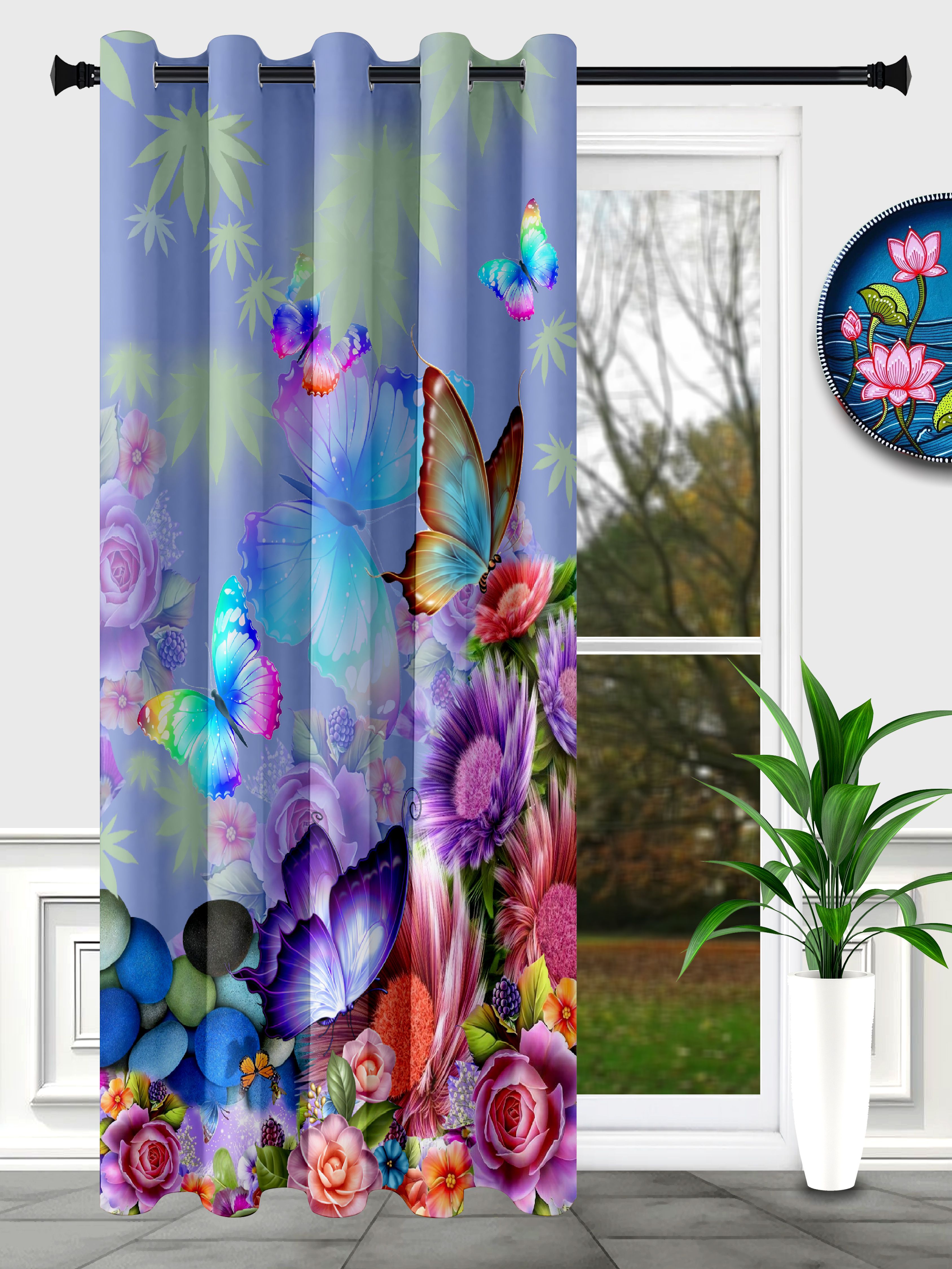 dreamora fashion 213 cm (7 ft) Door Polyester Room Darkening Curtain Single Curtain-picture-26