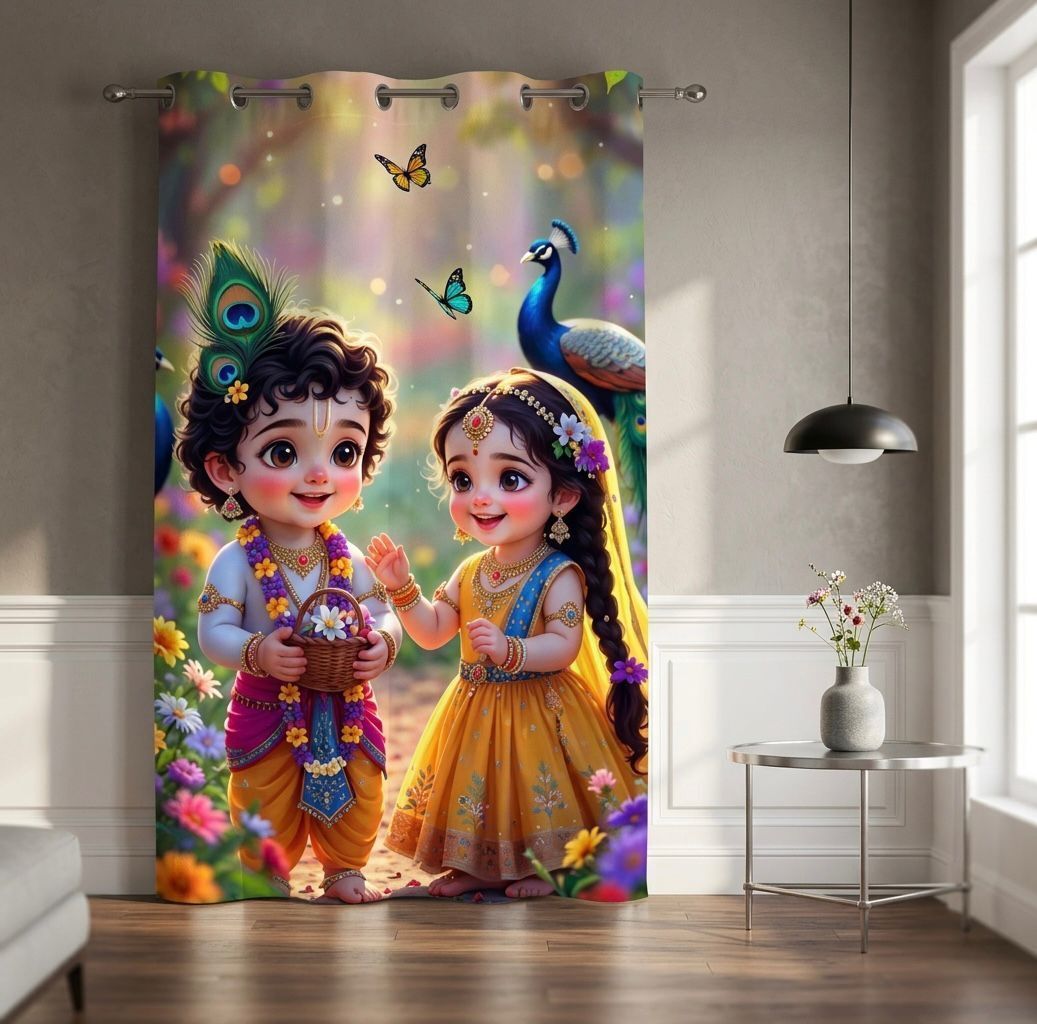 shri shyam 214 cm (7 ft) Window Polyester Semi Transparent Curtain Single Curtain-picture-13