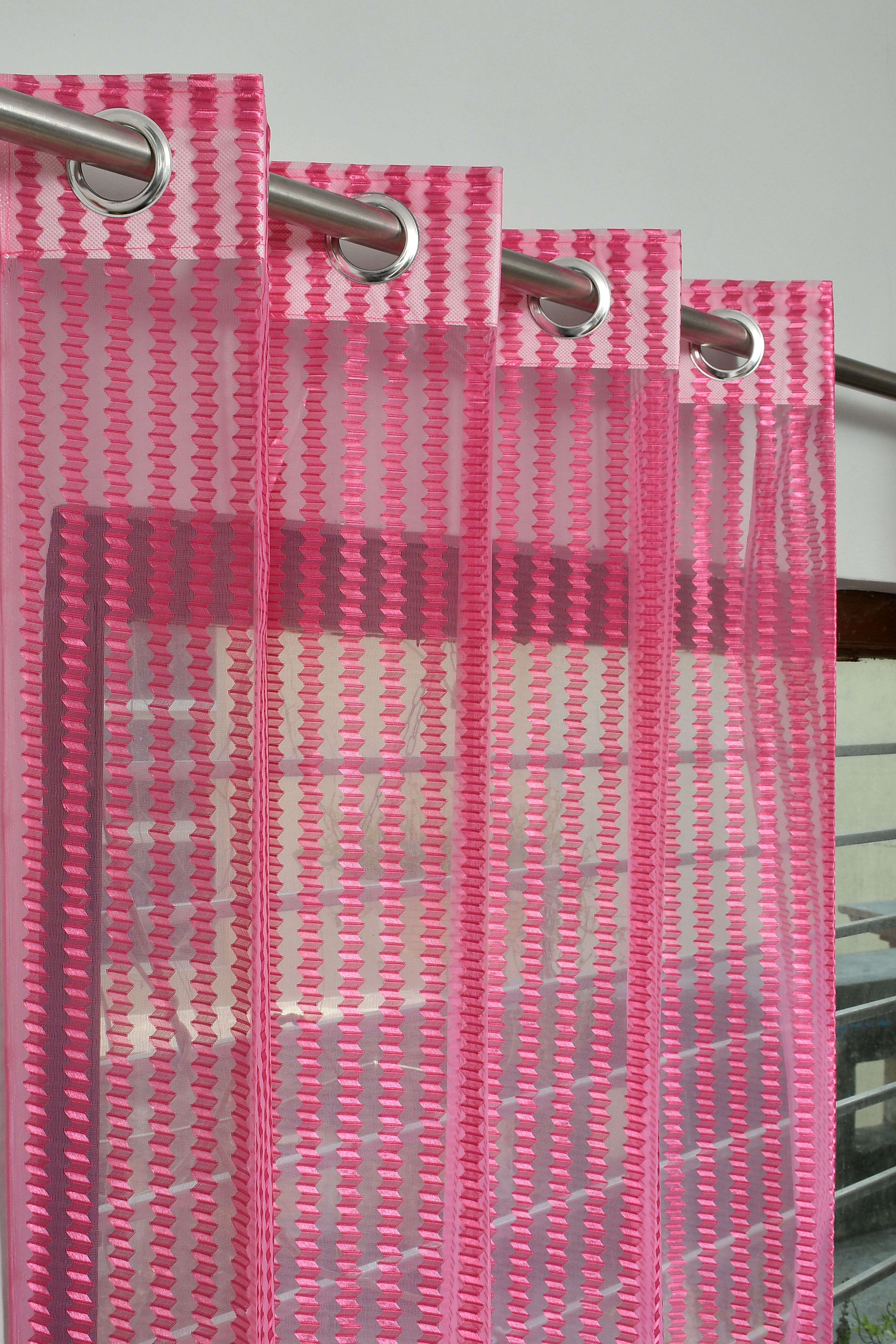274 cm (9 ft) Long Door Tissue Semi Transparent Curtain (Pack Of 2)-image-30