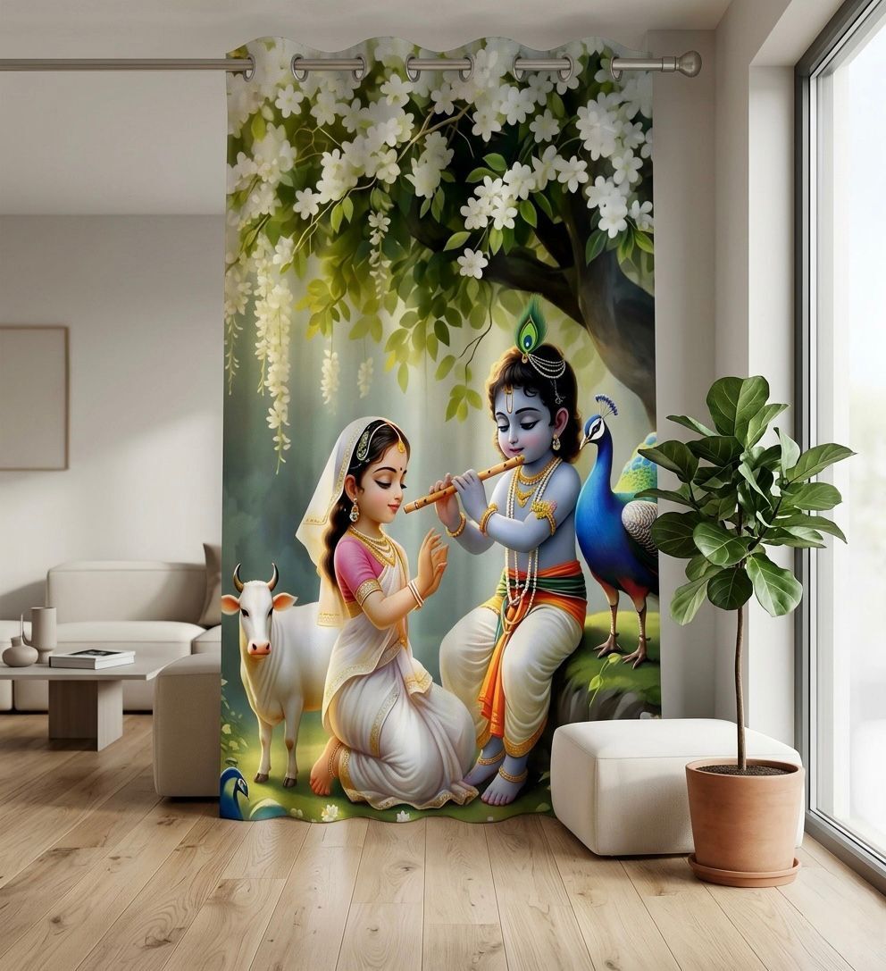 shri shyam 214 cm (7 ft) Window Polyester Semi Transparent Curtain Single Curtain-picture-16