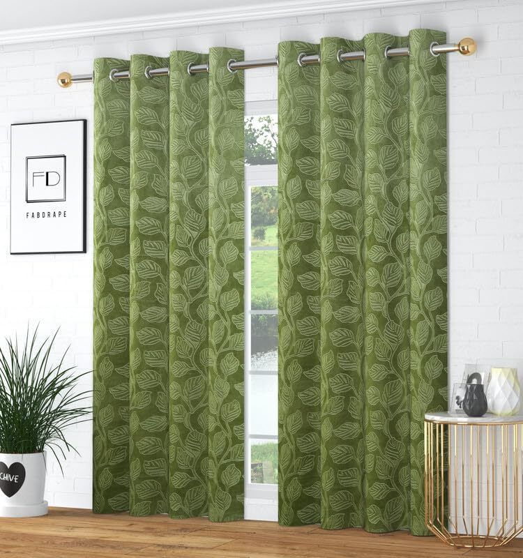 stackers 213 cm (7 ft) Velvet Room Darkening Door Curtain (Pack Of 2)-picture-18