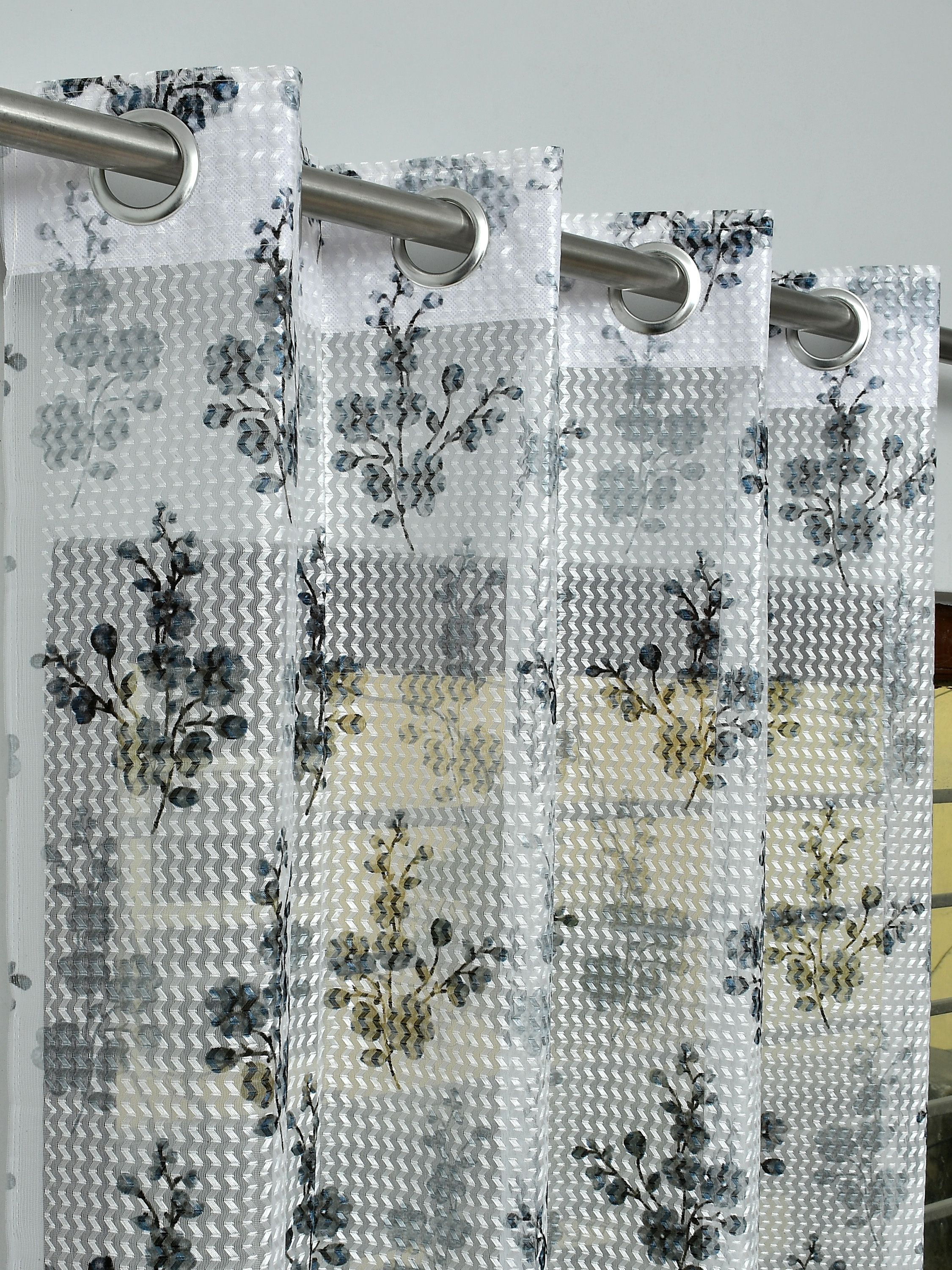 rashee creations 242 cm (8 ft) Shower Net Transparent Curtain (Pack Of 2)-picture-13
