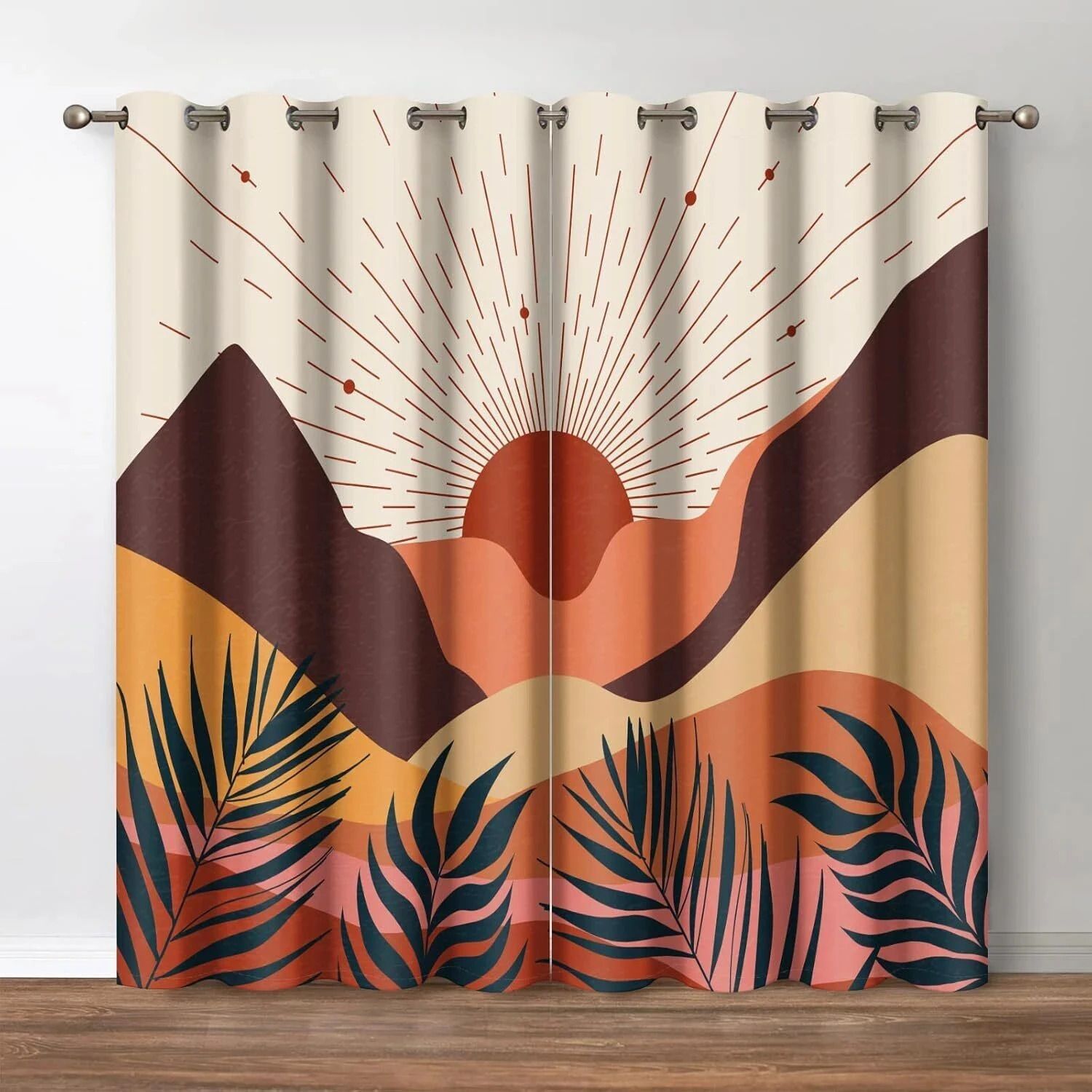 214 cm (7 ft) Polyester Blackout Door Curtain (Pack Of 2)-image-0