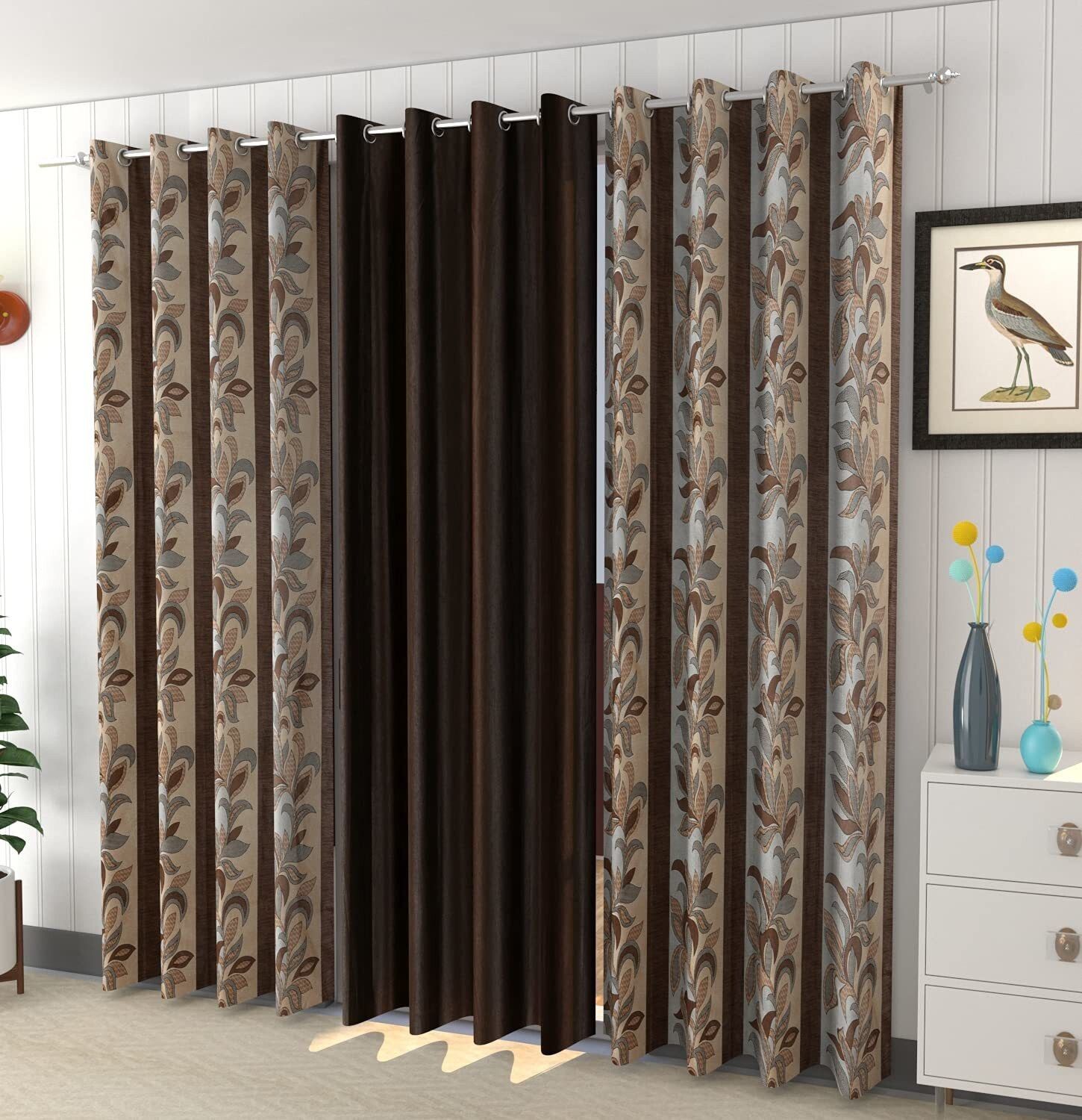 152.3 cm (5 ft) Window Polyester Curtain (Pack Of 3)-image-32