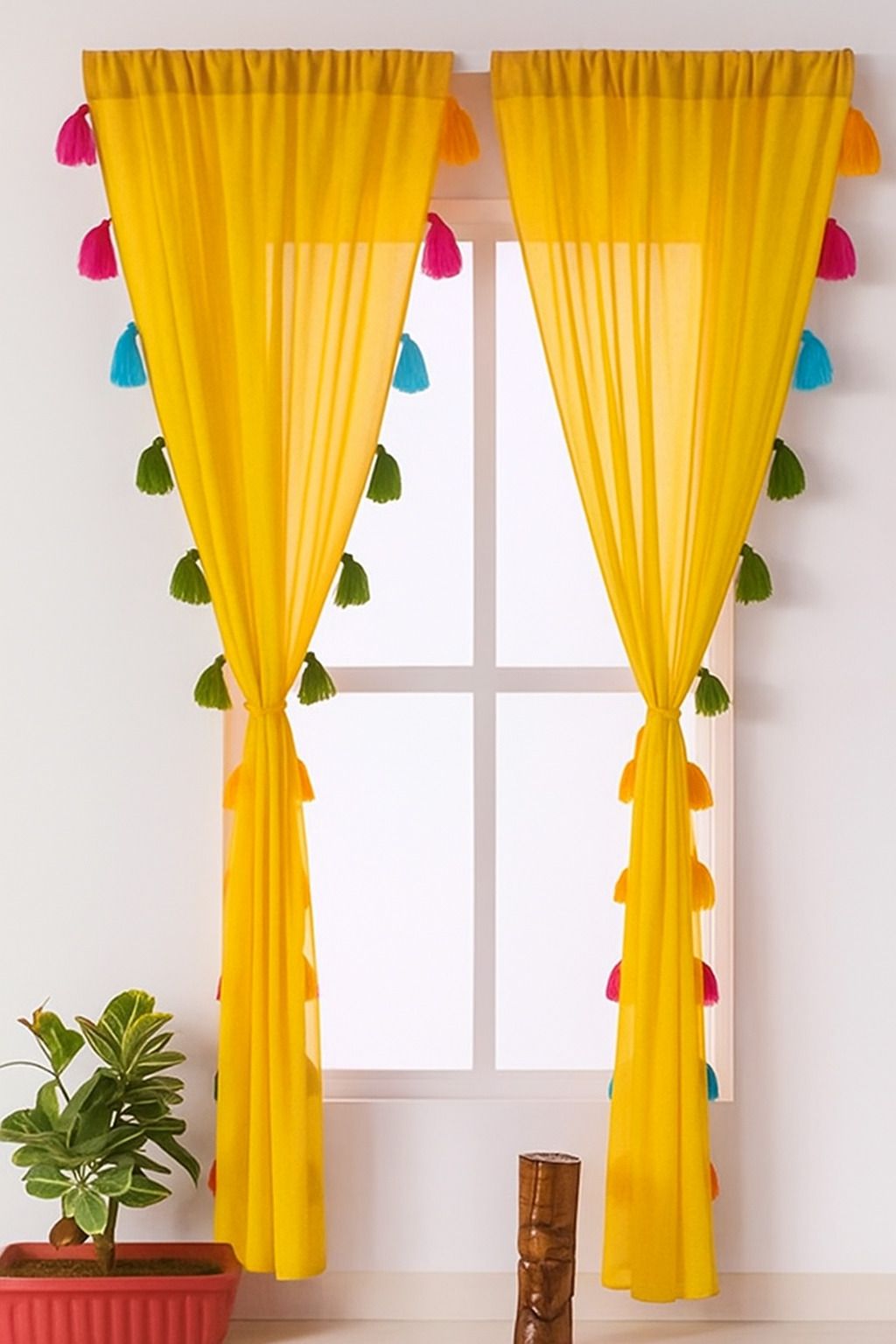 nysarg 213 cm (7 ft) Window Polyester Transparent Curtain (Pack Of 2)-picture-28
