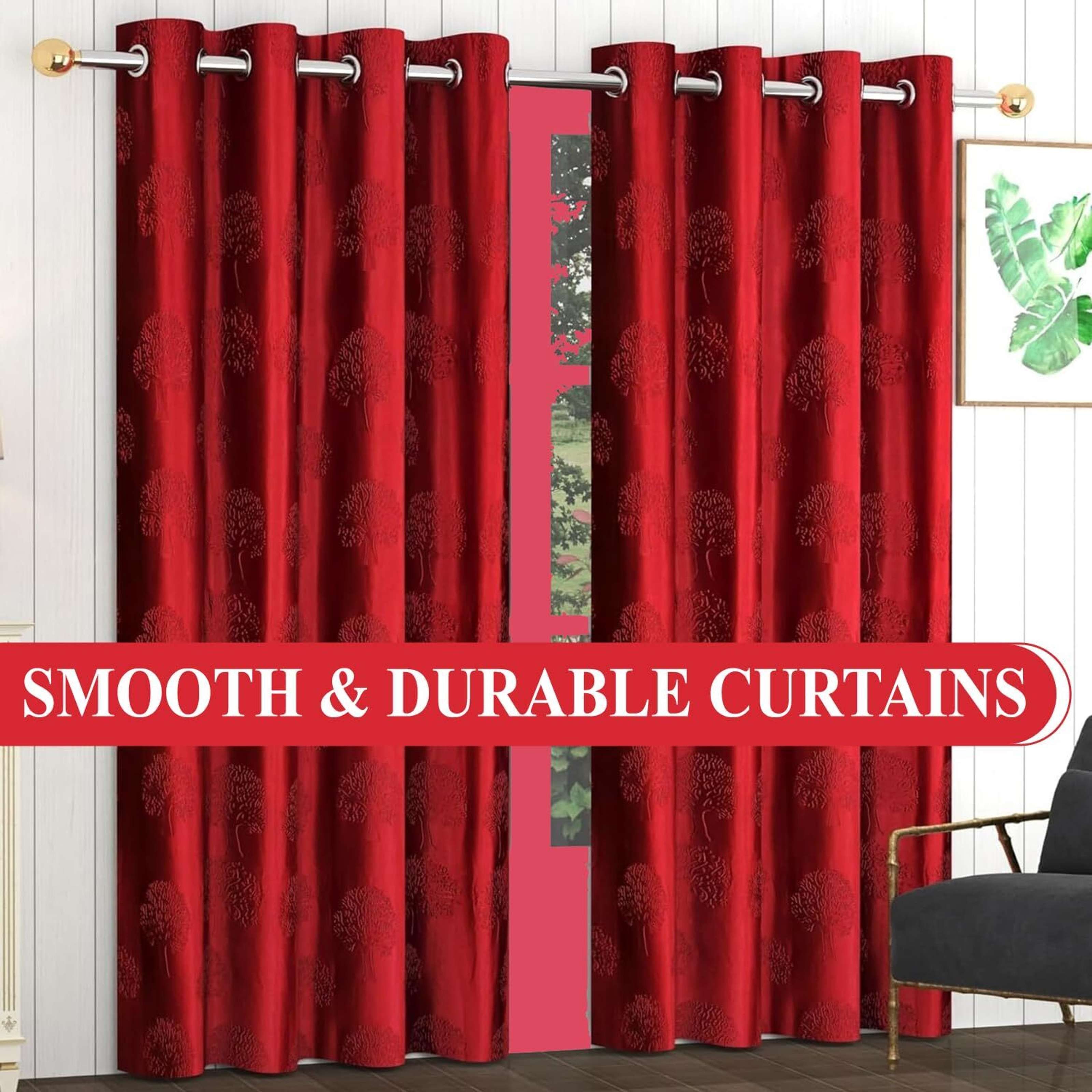 213.36 cm (7 ft) Door Polyester Semi Transparent Curtain (Pack Of 2)-image-35
