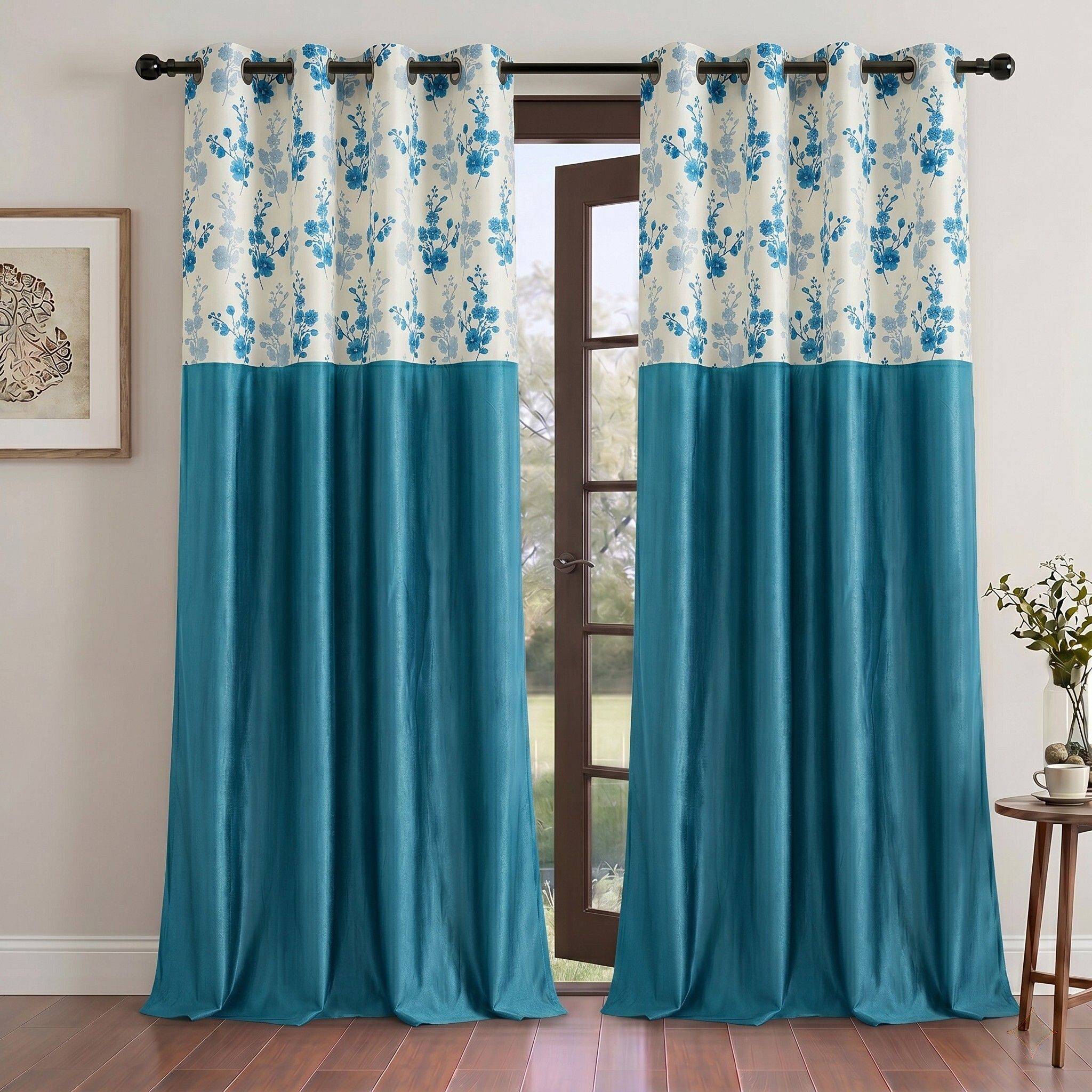 home sizzler 213 cm (7 ft) Door Polyester Semi Transparent Curtain (Pack Of 2)-picture-25