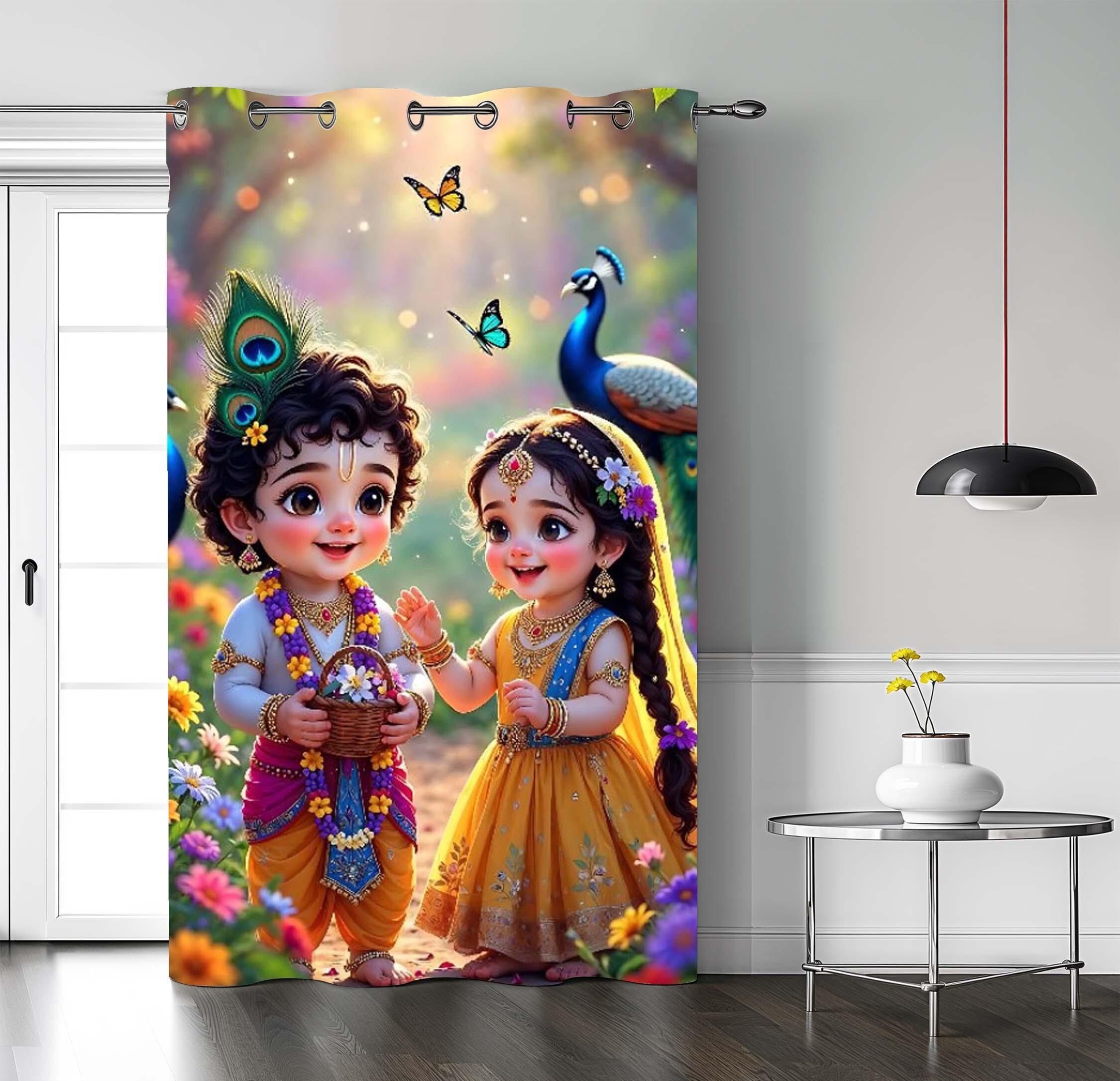 dream prints 153 cm (5 ft) Window Polyester Room Darkening Curtain Single Curtain-picture-16