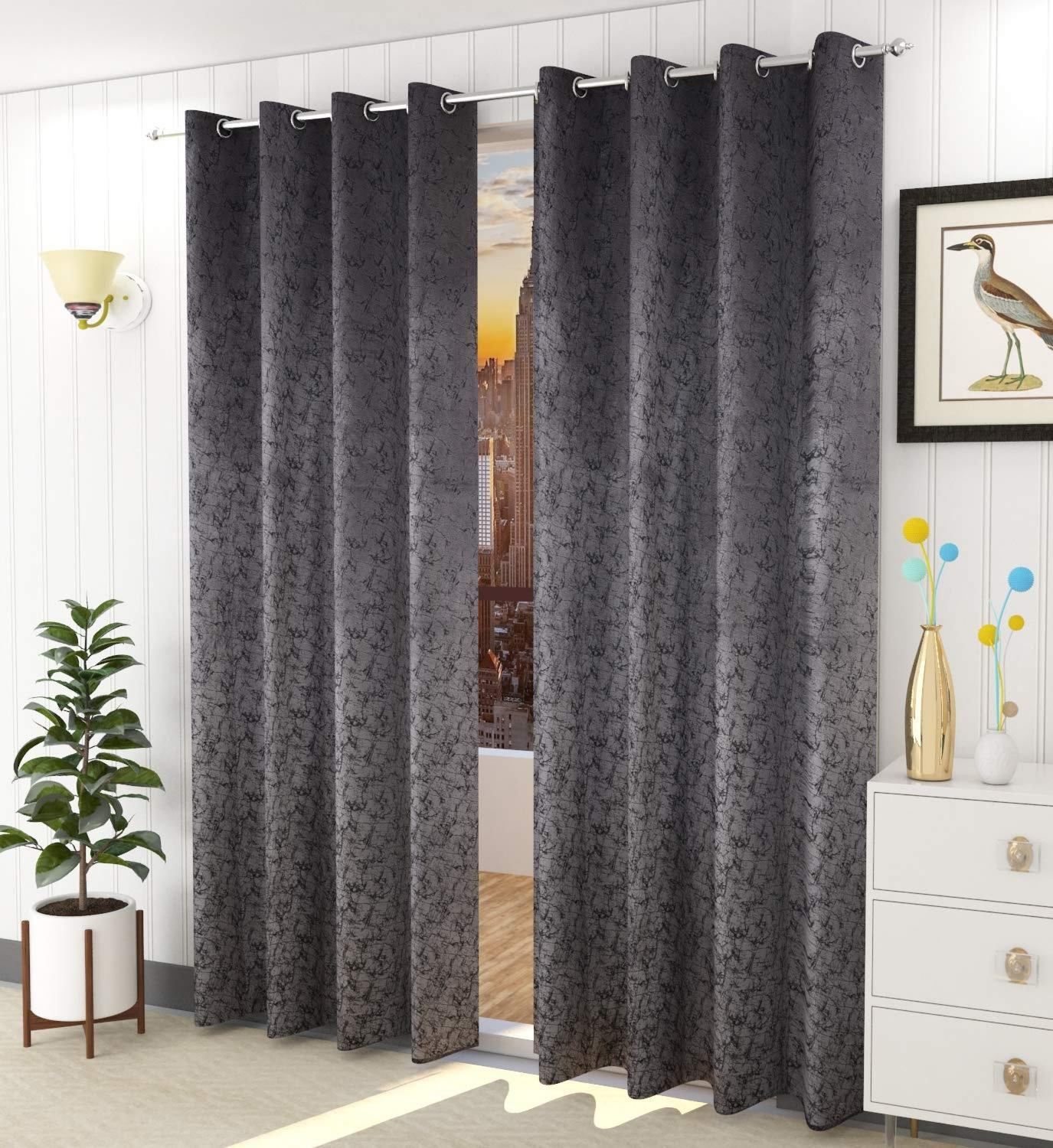 rashee creations 213 cm (7 ft) Door Velvet Room Darkening Curtain (Pack Of 2)-picture-21
