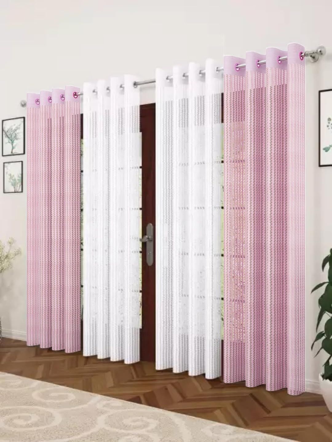 152 cm (5 ft) Window Net Semi Transparent Curtain (Pack Of 4)-image-39