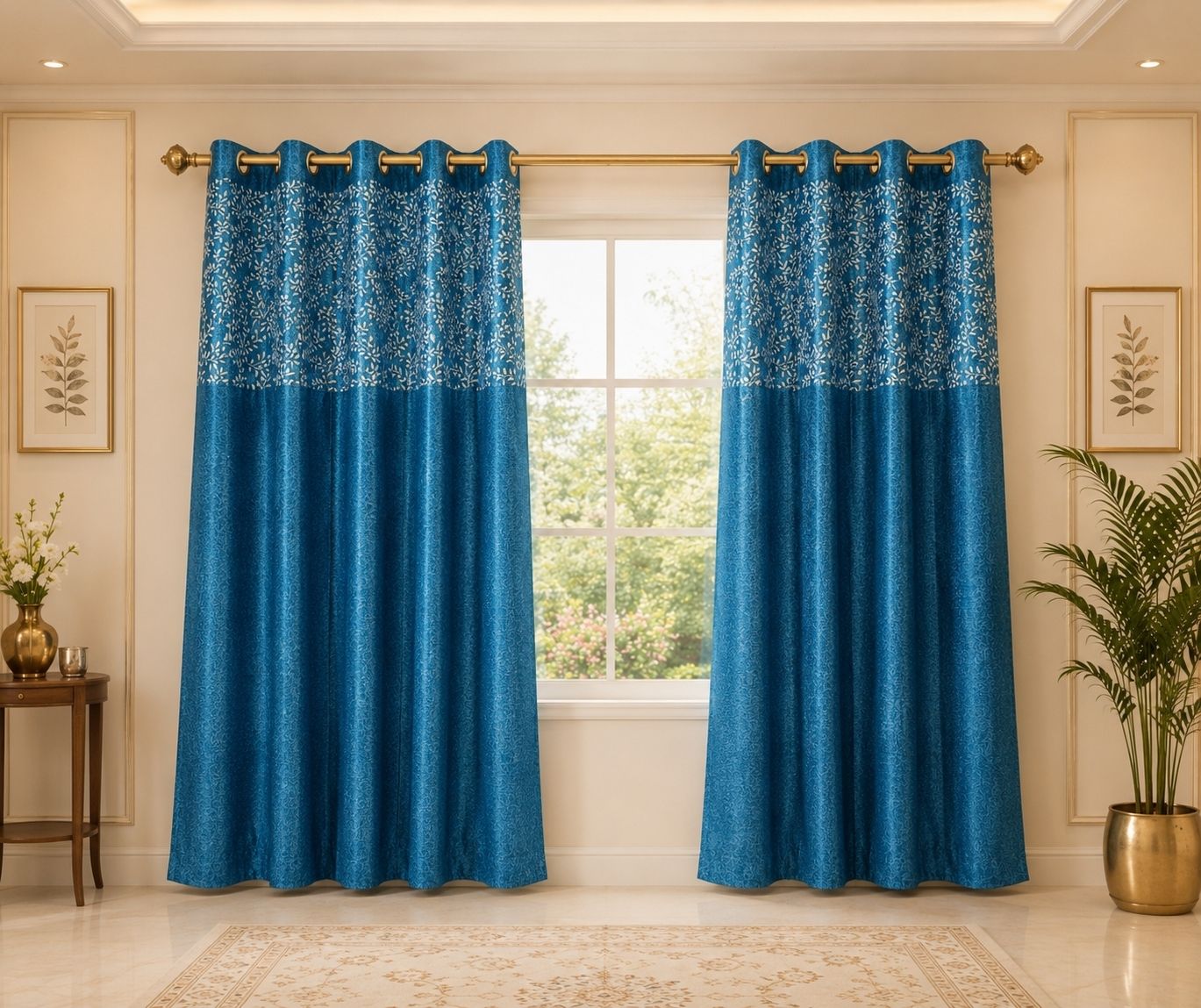 152 cm (5 ft) Window Polyester, Silk Blackout Curtain (Pack Of 2)-image-14
