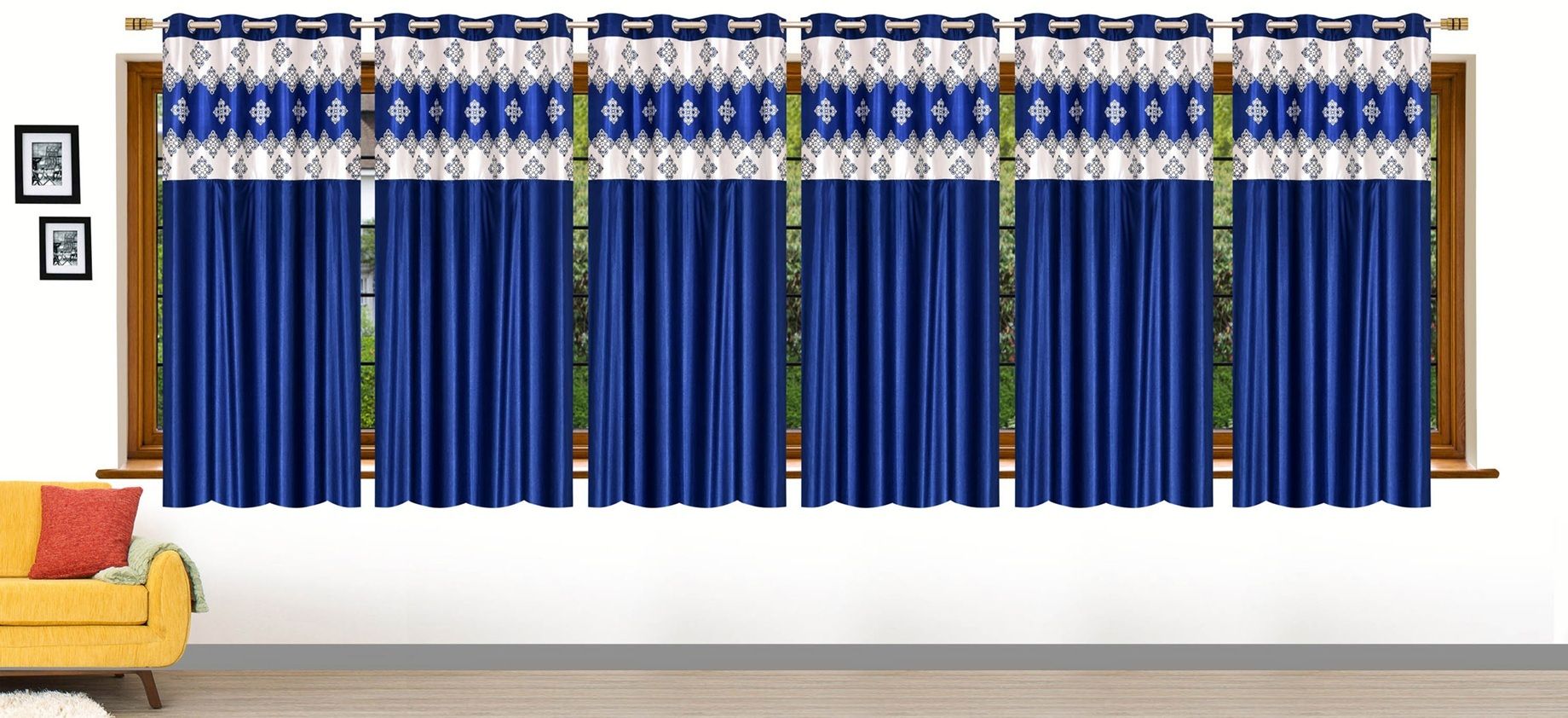 152 cm (5 ft) Window Polyester Semi Transparent Curtain (Pack Of 6)-image-13