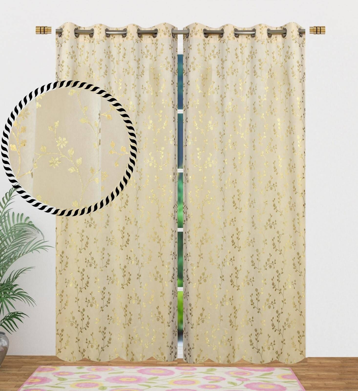 153 cm (5 ft) Window Velvet Room Darkening Curtain (Pack Of 2)-image-19