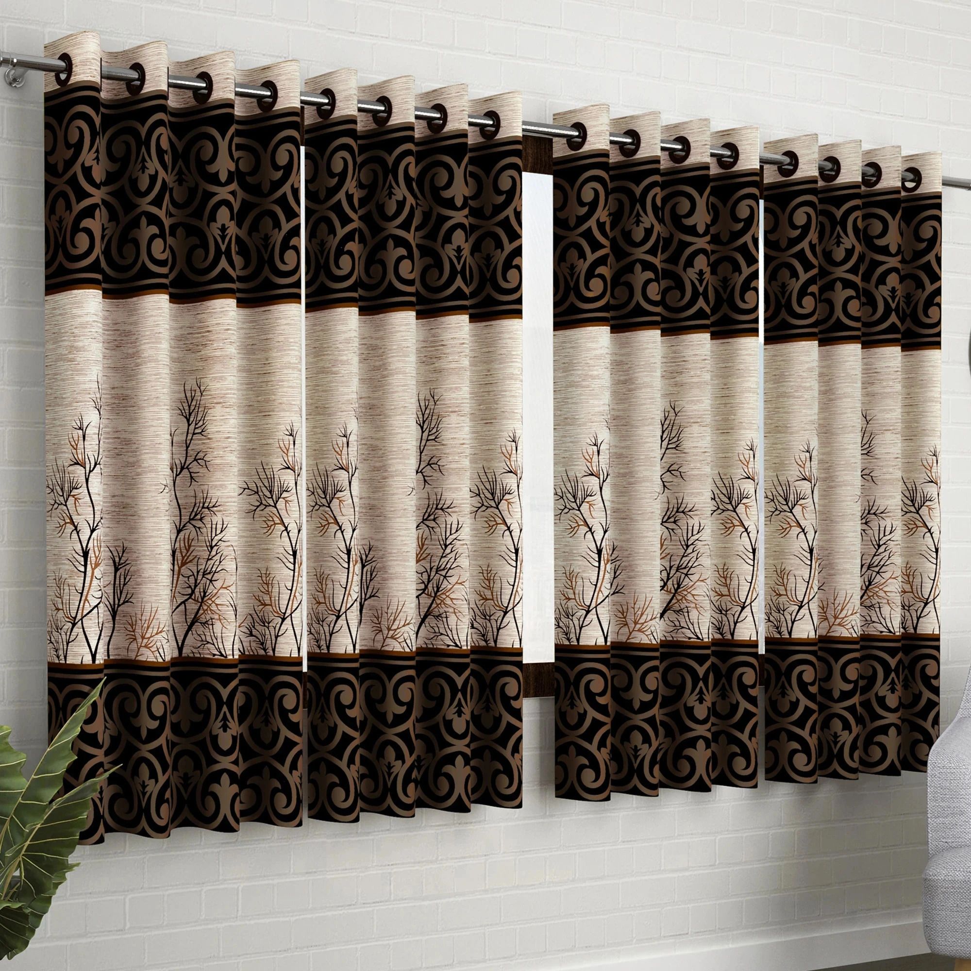 152 cm (5 ft) Polyester Semi Transparent Window Curtain (Pack Of 4)-image-37