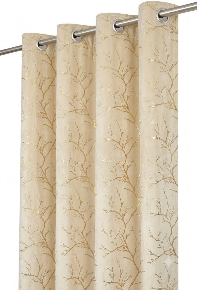 wovenwindows 213 cm (7 ft) Door Velvet Room Darkening Curtain Single Curtain-picture-39