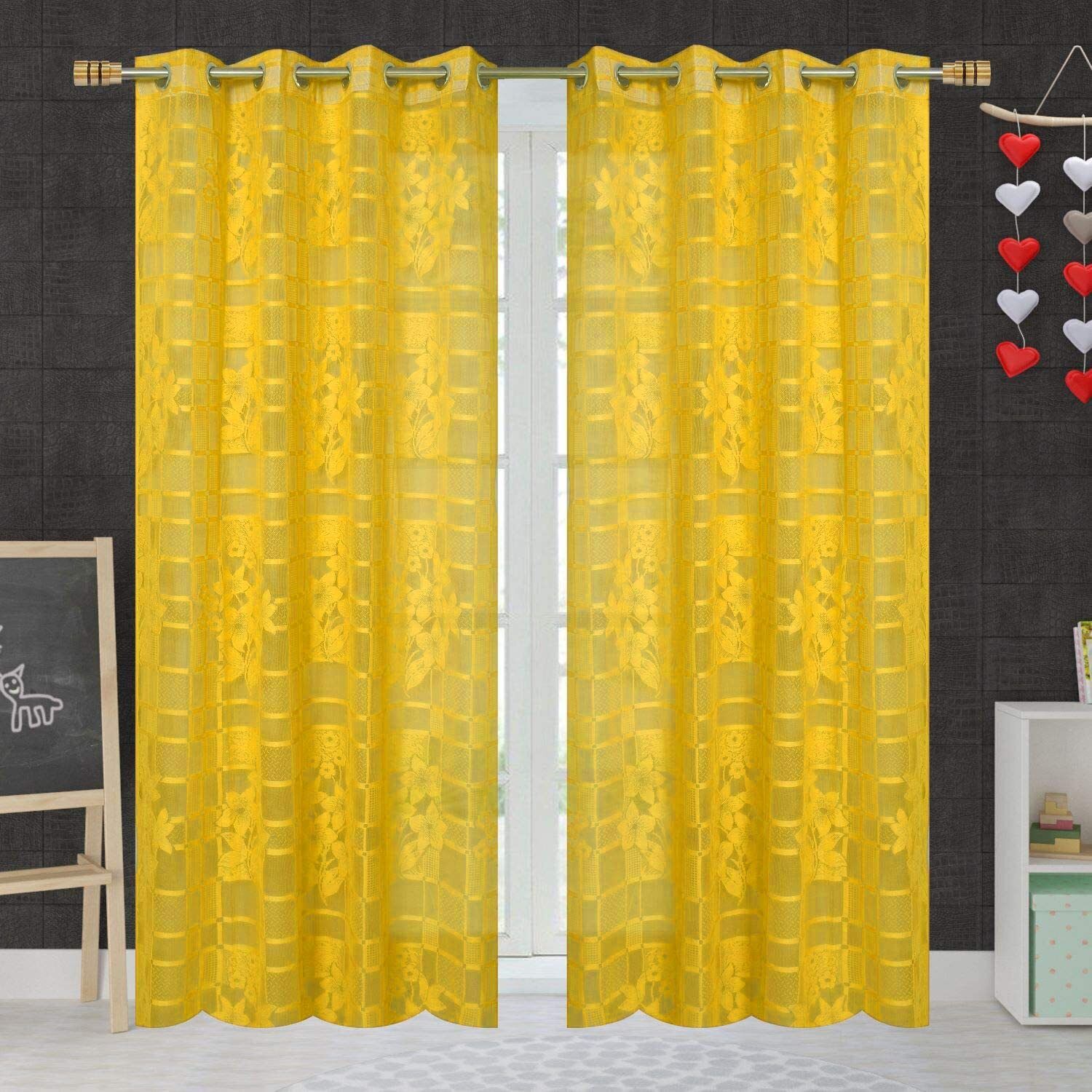 152.4 cm (5 ft) Door Net Semi Transparent Curtain (Pack Of 2)-image-3