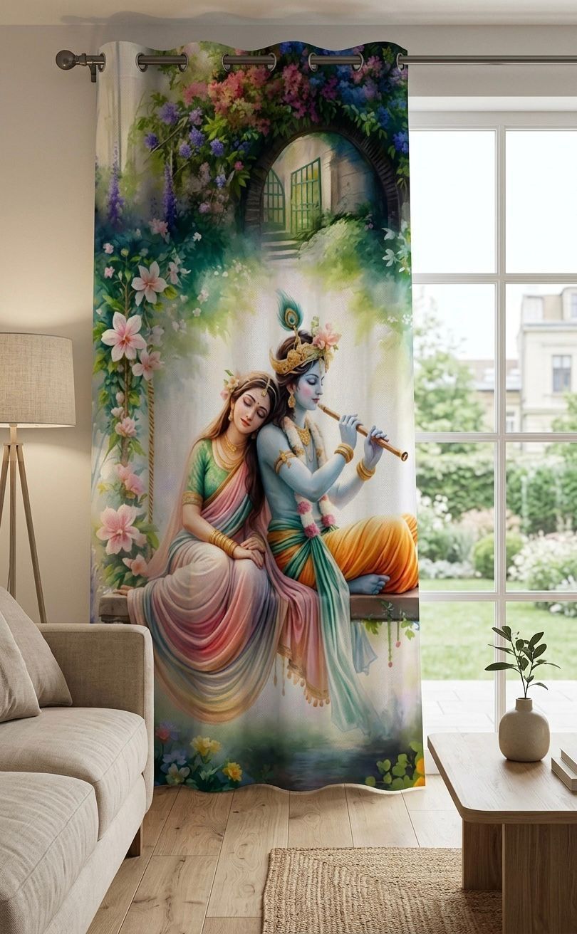 shri shyam 214 cm (7 ft) Window Polyester Semi Transparent Curtain Single Curtain-picture-17