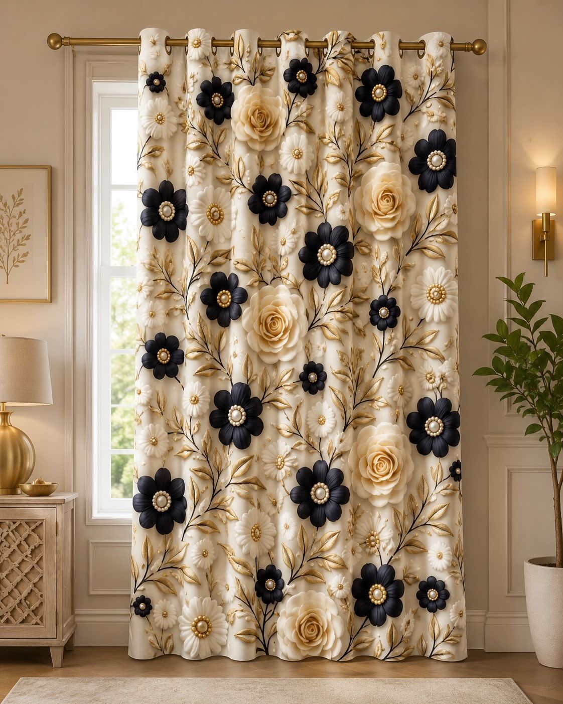 213 cm (7 ft) Door Polyester Room Darkening Curtain Single Curtain-image-49