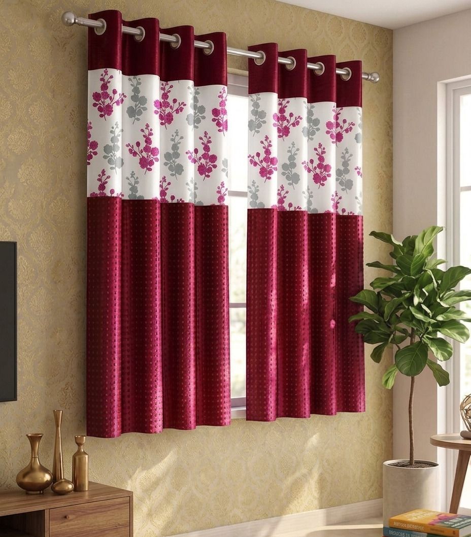 152 cm (5 ft) Window Polycotton Room Darkening Curtain Single Curtain-image-37