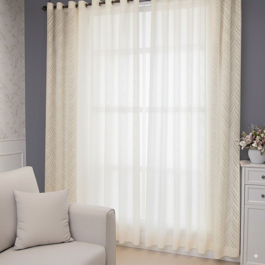 jubilant home fashion 210 cm (7 ft) Door Net Semi Transparent Curtain (Pack Of 3)-picture-11