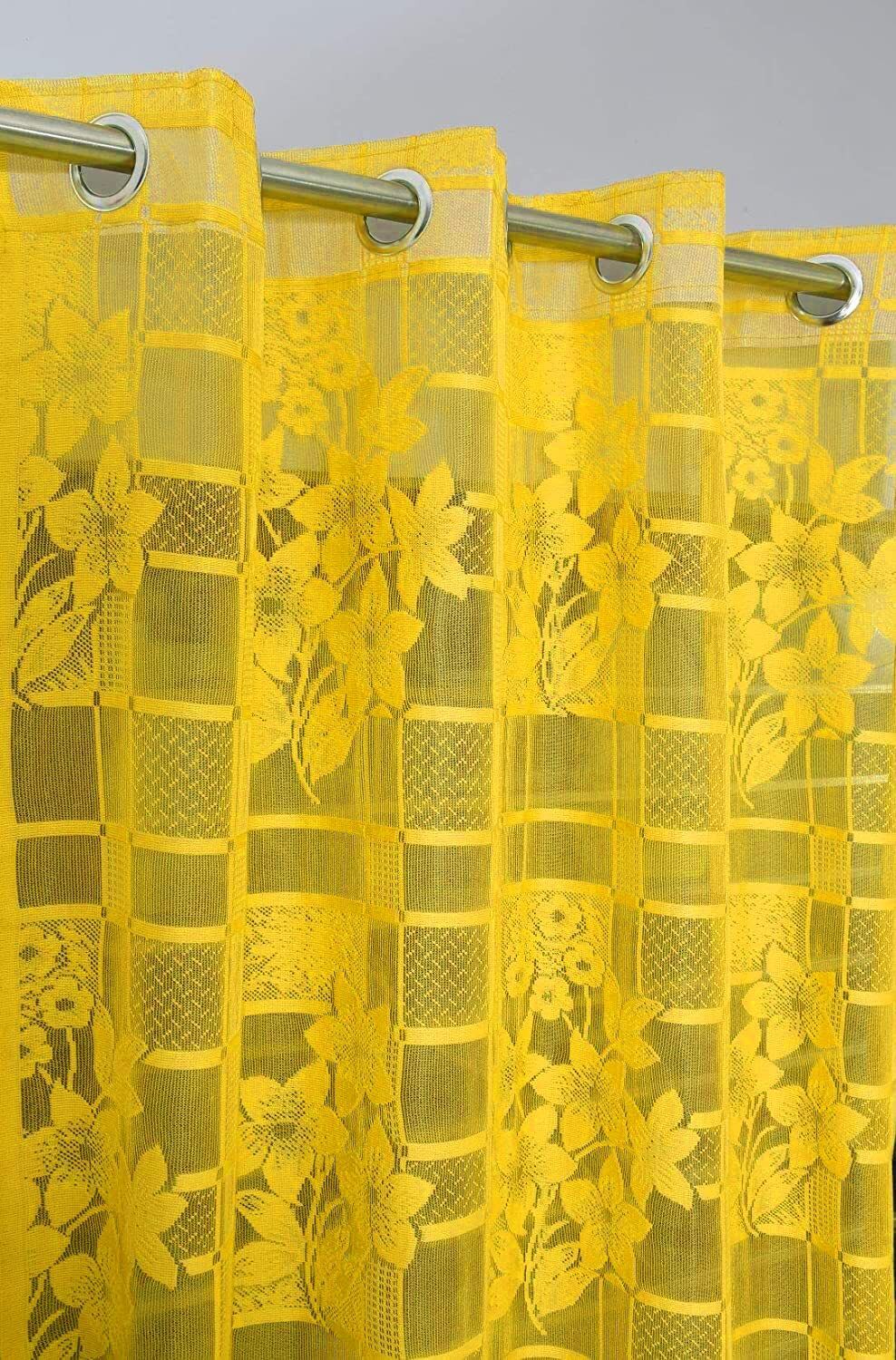 274.32 cm (9 ft) Window Polyester Semi Transparent Curtain Single Curtain-image-21
